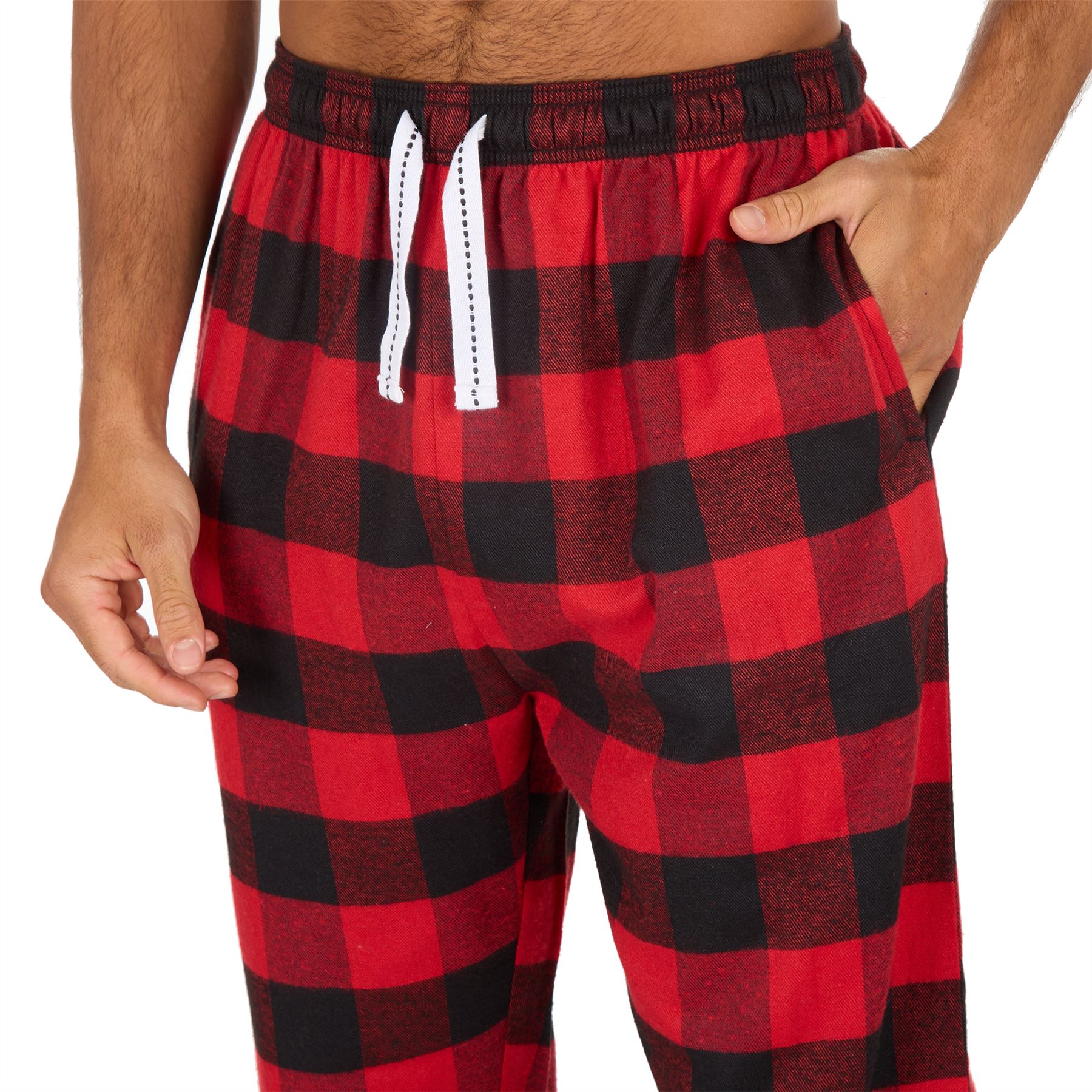 Mens Pyjama Set Adults Jersey & Flannel Cotton Blend Long Sleeve Lounge Pyjamas - Picture 7 of 25