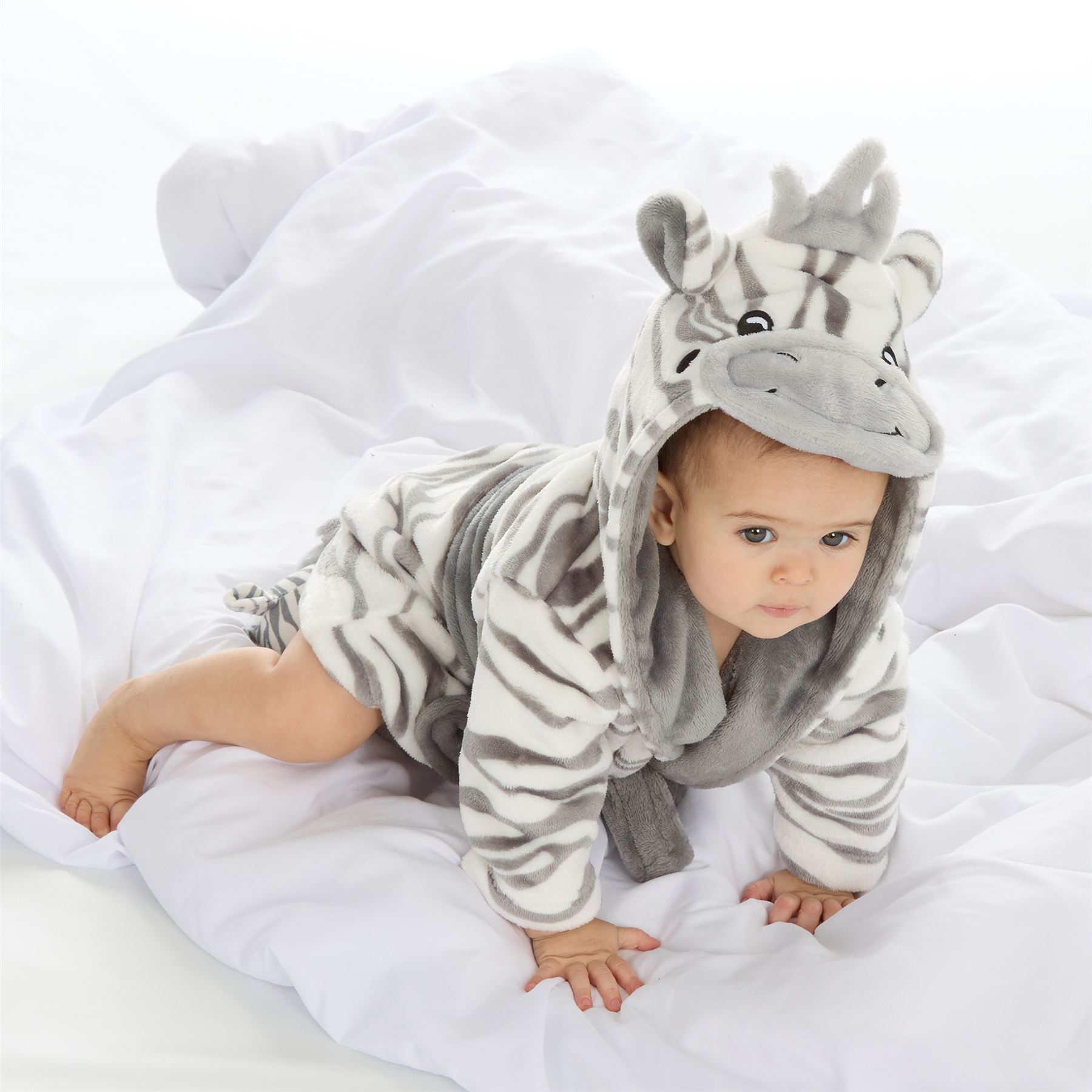 Baby Toddlers Bathrobe Infant Kid Soft Coral Fleece Hooded Dressing Gown - Picture 91 of 103