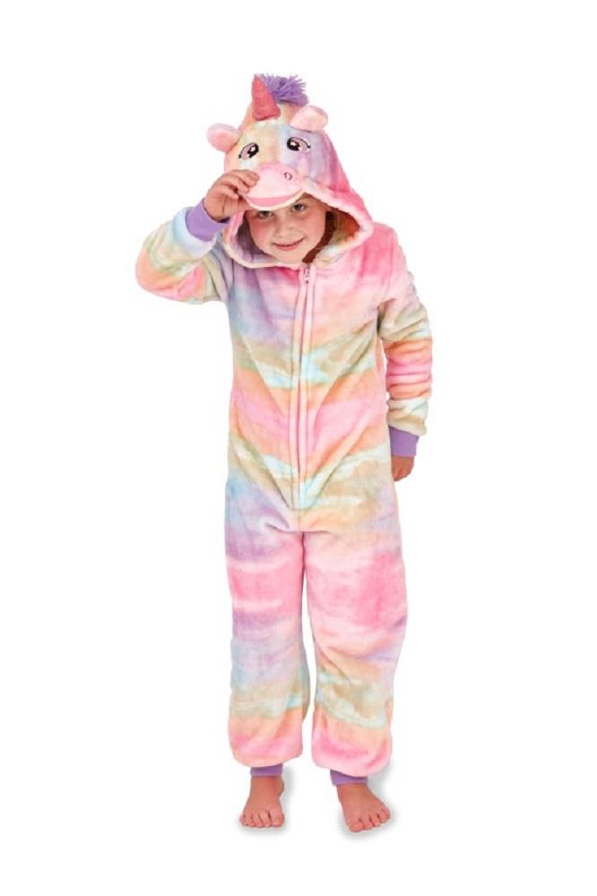 Kids Novelty Animal 1Onezie Soft Coral Fleece 3D All in One Sleepsuit with Hood - Picture 64 of 88