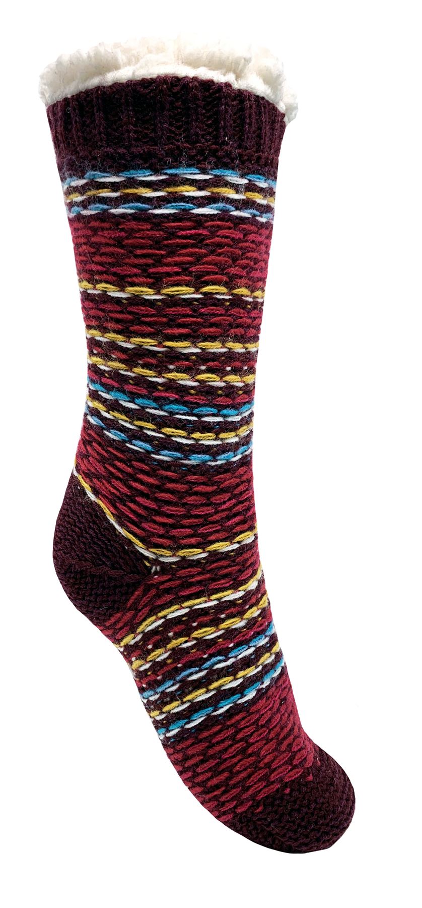 Bramble Lounge Slipper Socks Non-Slip Sherpa Lined Cosy Textured Sock - Picture 25 of 30