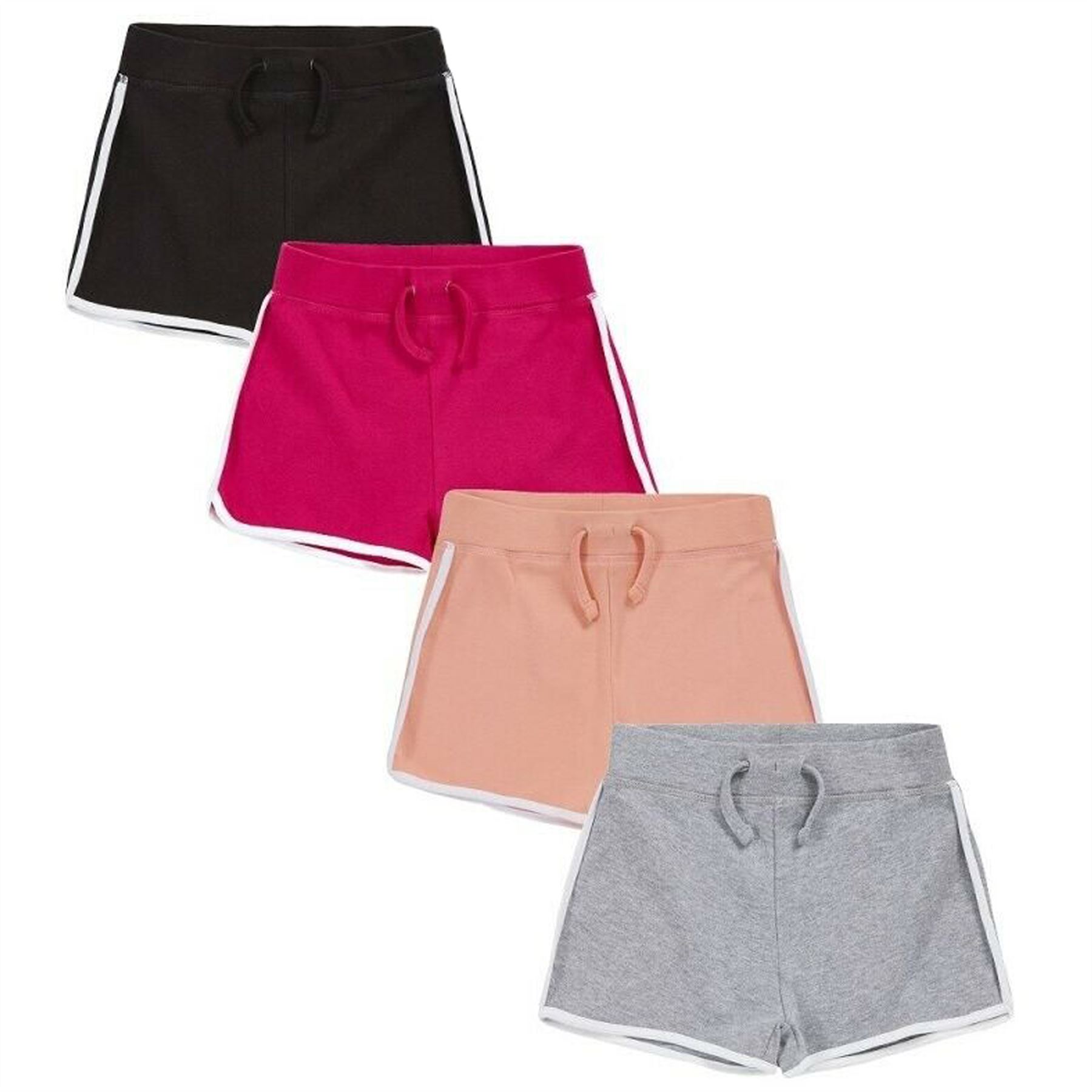 Girls Shorts 100% Jersey Cotton Casual Sports Style Holiday Gymnastic Summer - Picture 28 of 31