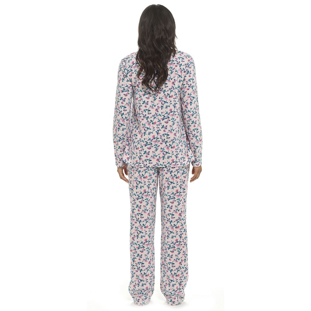 Damen Polar Fleece Schlafanzug Damen Langarm Soft Touch Winter Pyjama Set - Bild 9 von 9