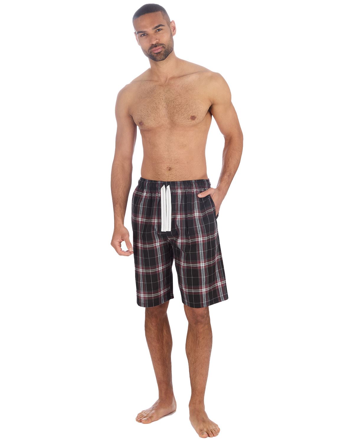 Mens Pyjama Shorts Woven Check Short Pyjamas Bottoms Pants Nightwear - Picture 22 of 35