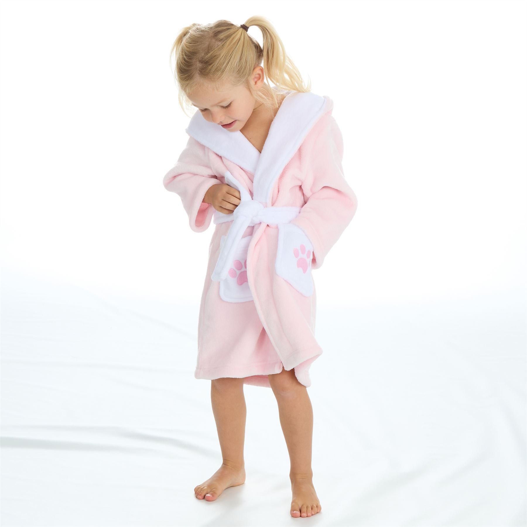 Baby Toddlers Bathrobe Infant Kid Soft Coral Fleece Hooded Dressing Gown - Picture 81 of 103