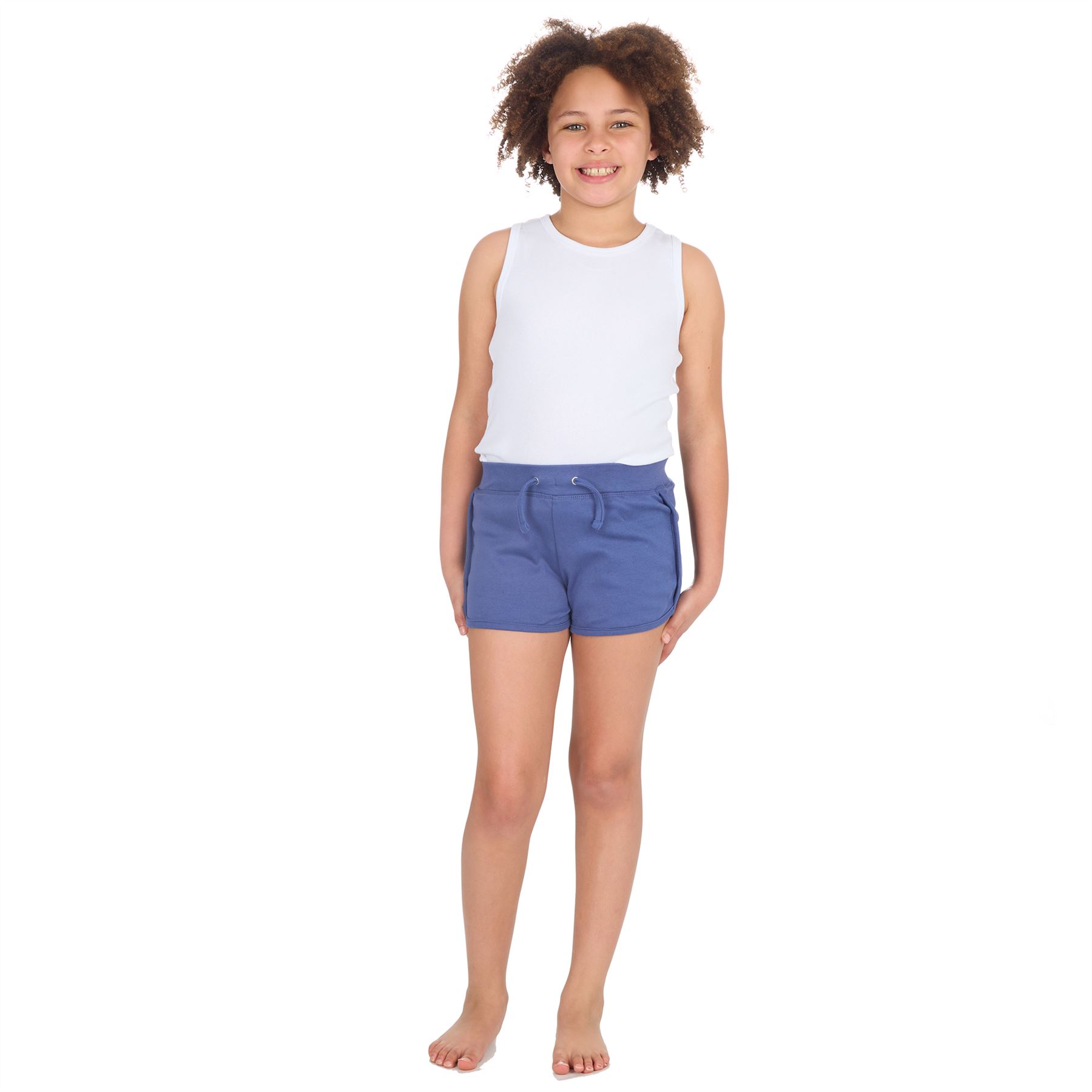 Girls Shorts 100% Jersey Cotton Casual Sports Style Holiday Gymnastic Summer - Picture 17 of 31