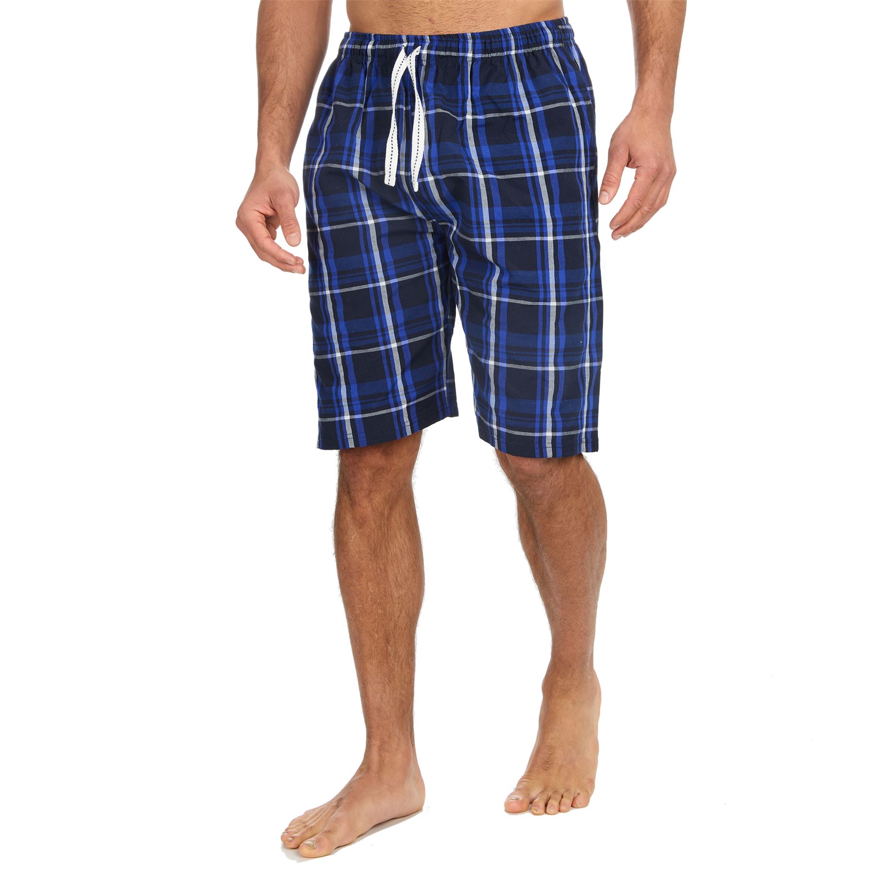 Mens Pyjama Shorts Woven Check Short Pyjamas Bottoms Pants Nightwear - Picture 19 of 35
