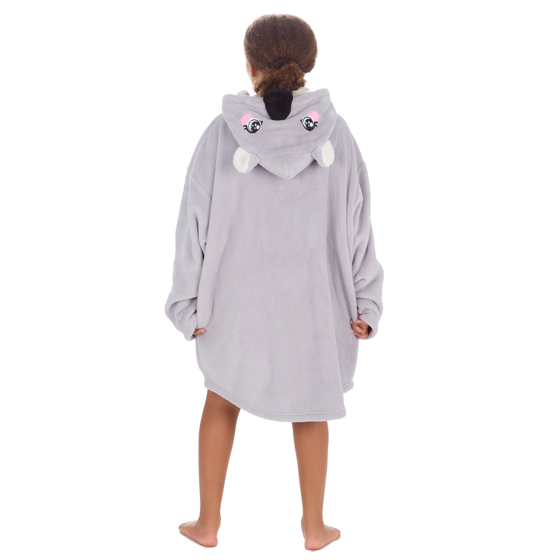 Kids Oversized Animal Fleece Hoodie Boys Girls 3D Hooded Snuggle Jumper - Picture 5 of 16