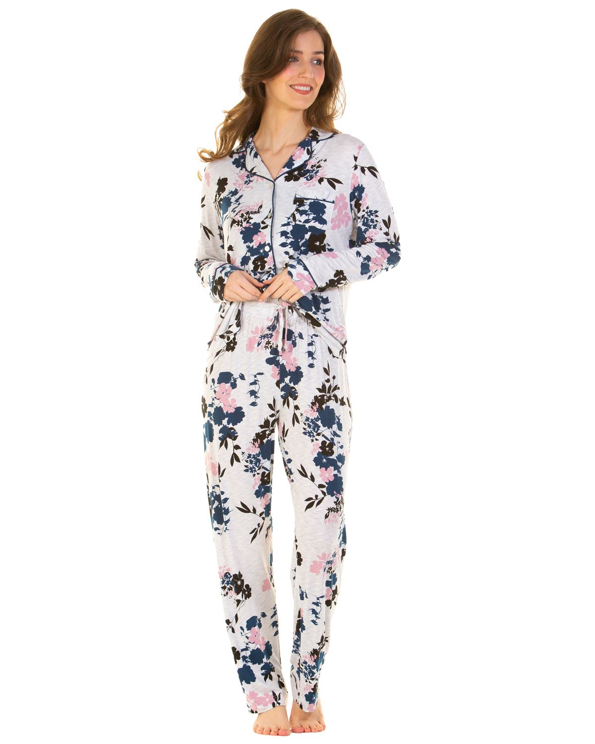 Conjunto de pijama de encaje de bambú hipoalergénico transpirable con botones La Marquise - Imagen 3 de 9