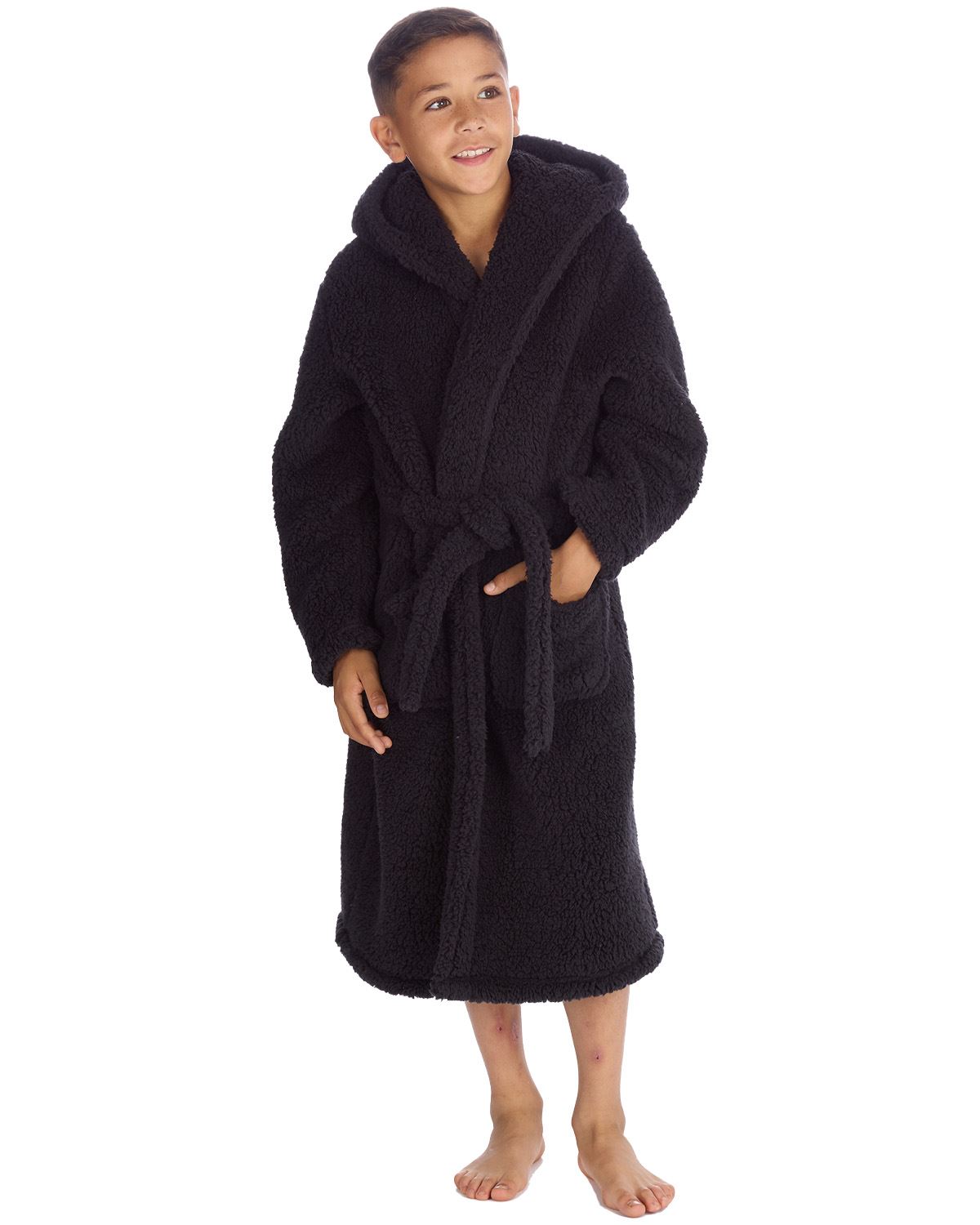 Accappatoio Borg per bambini Cargo Bay con cappuccio accappatoi accoglienti - Foto 2 di 17