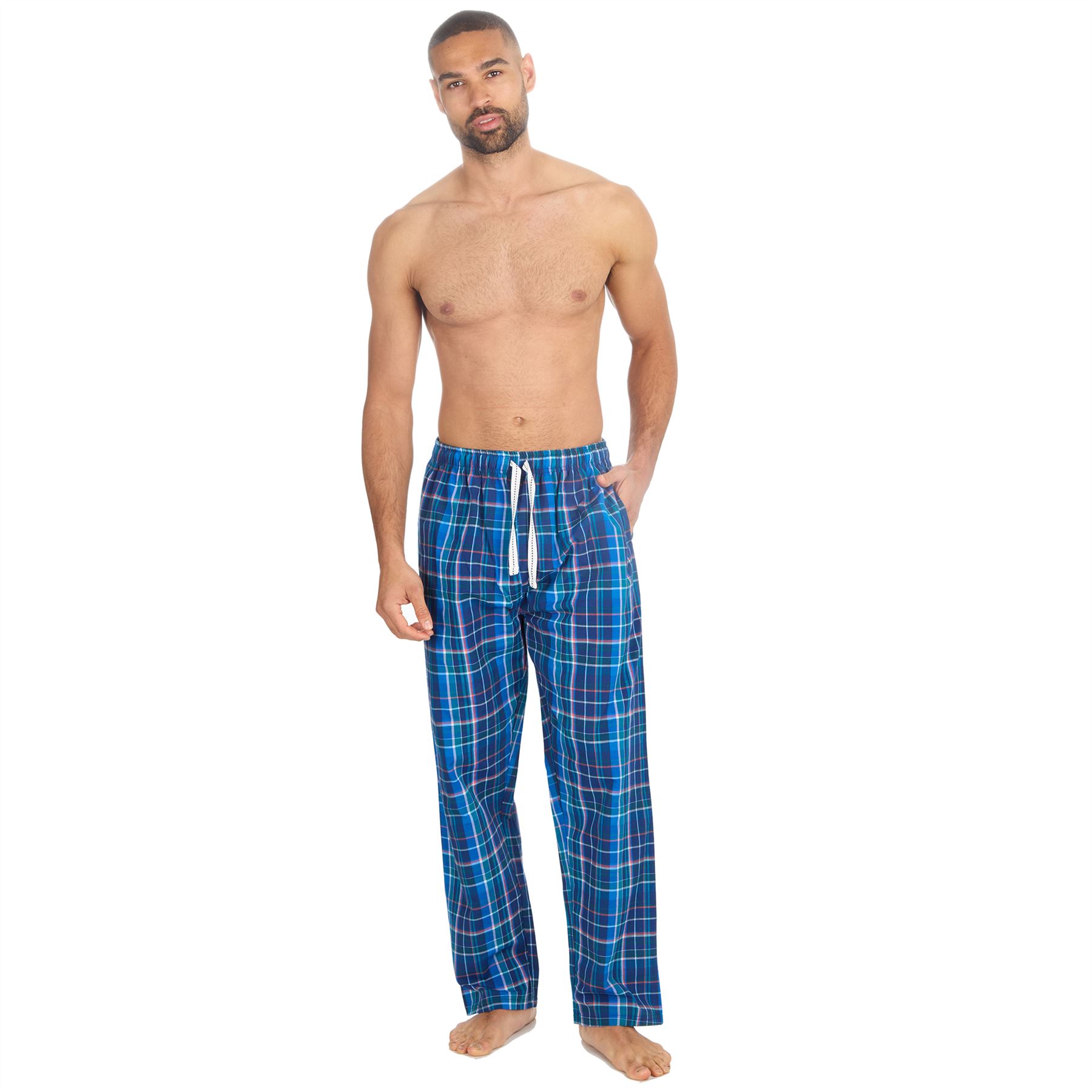 Woven Lounge Pants Mens Lightweight Woven Pyjama Bottoms PJs Nightwear - Picture 22 of 39