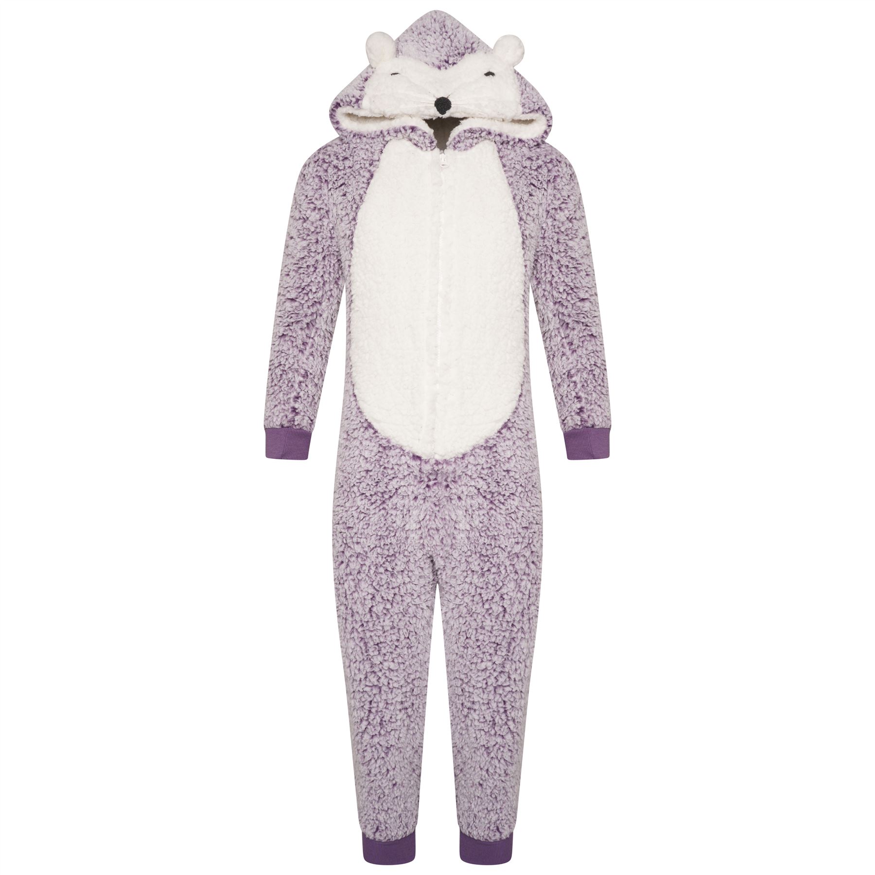 Kids Novelty Animal 1Onezie Soft Coral Fleece 3D All in One Sleepsuit with Hood - Picture 28 of 88
