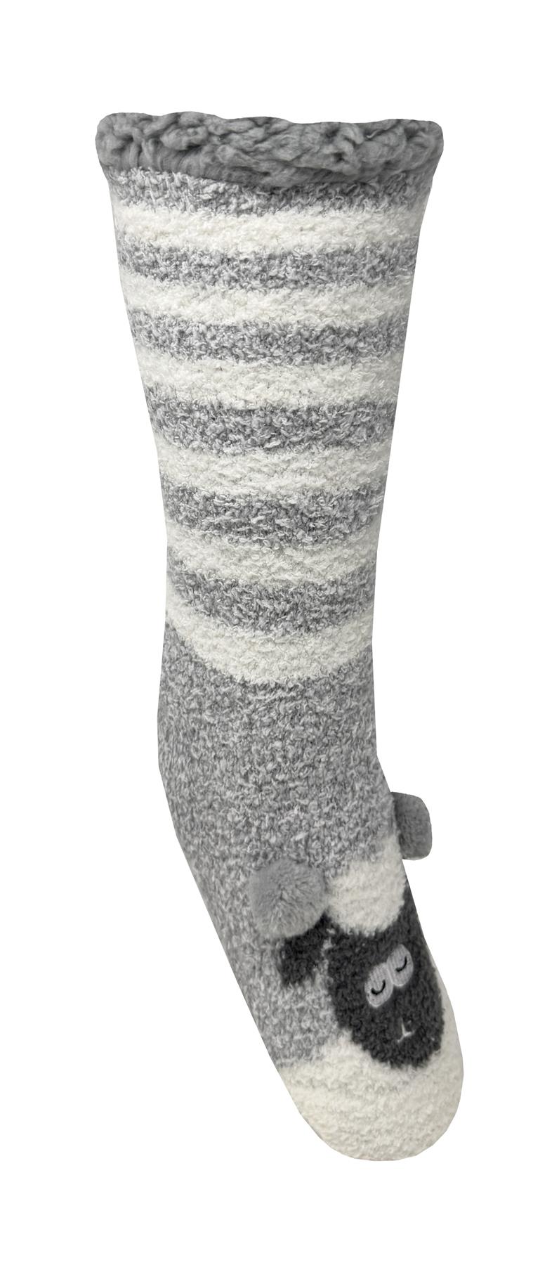 Bramble Lounge Slipper Socks Non-Slip Sherpa Lined Cosy Textured Sock - Picture 29 of 30
