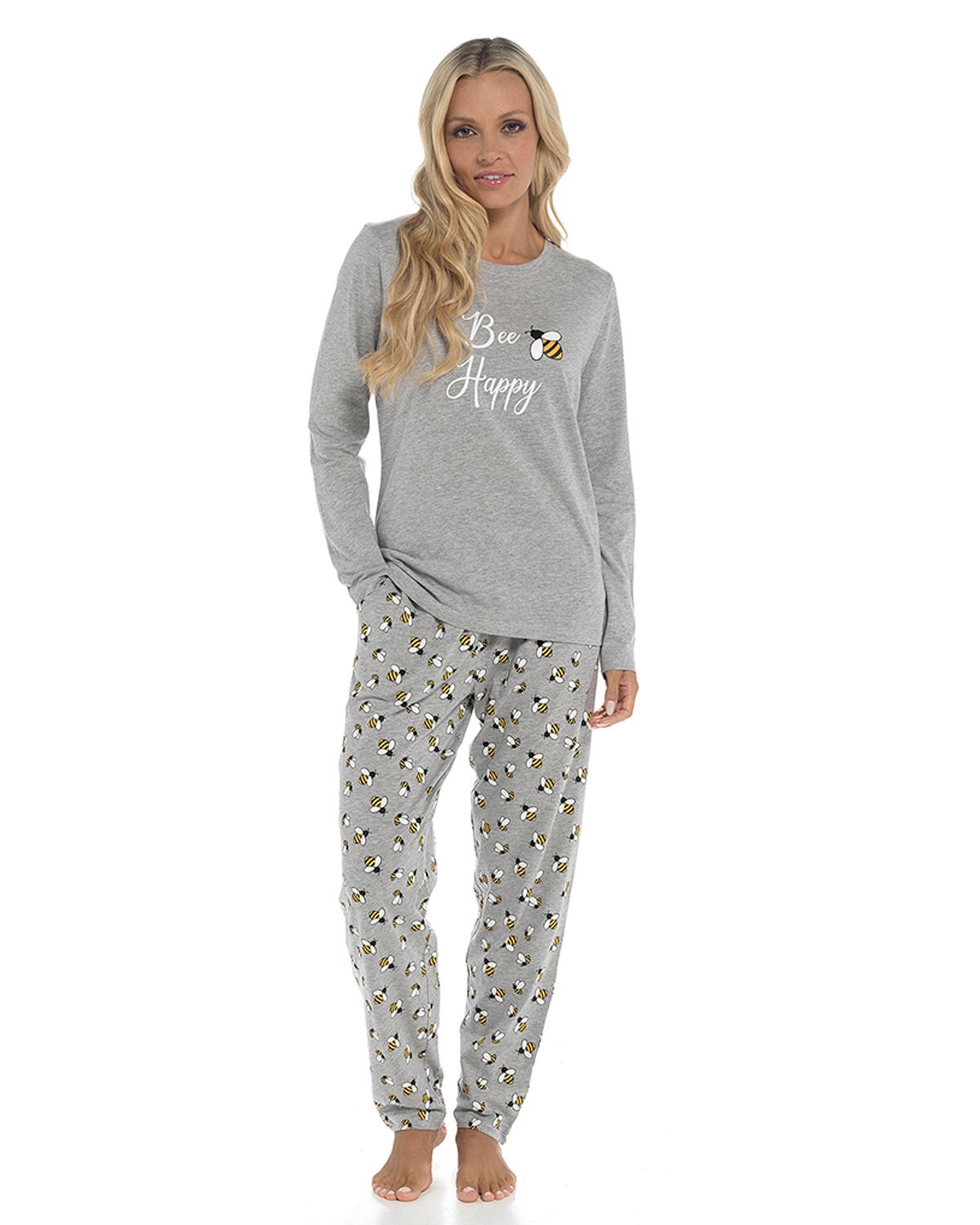 Long Jersey Pyjamas Ladies Soft Cotton Animal Print Pyjama Set Nightwear - Picture 2 of 35