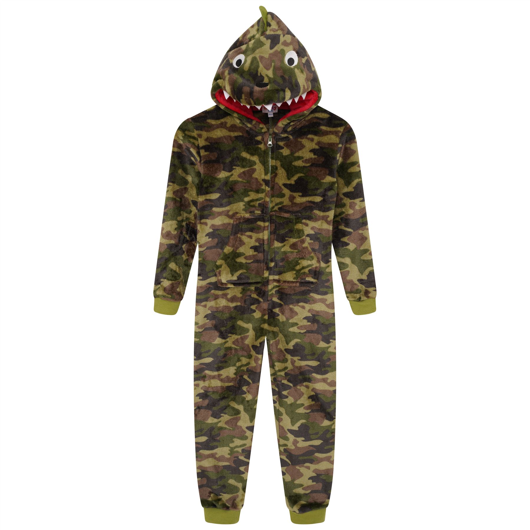 Kids Novelty Animal 1Onezie Soft Coral Fleece 3D All in One Sleepsuit with Hood - Picture 13 of 88