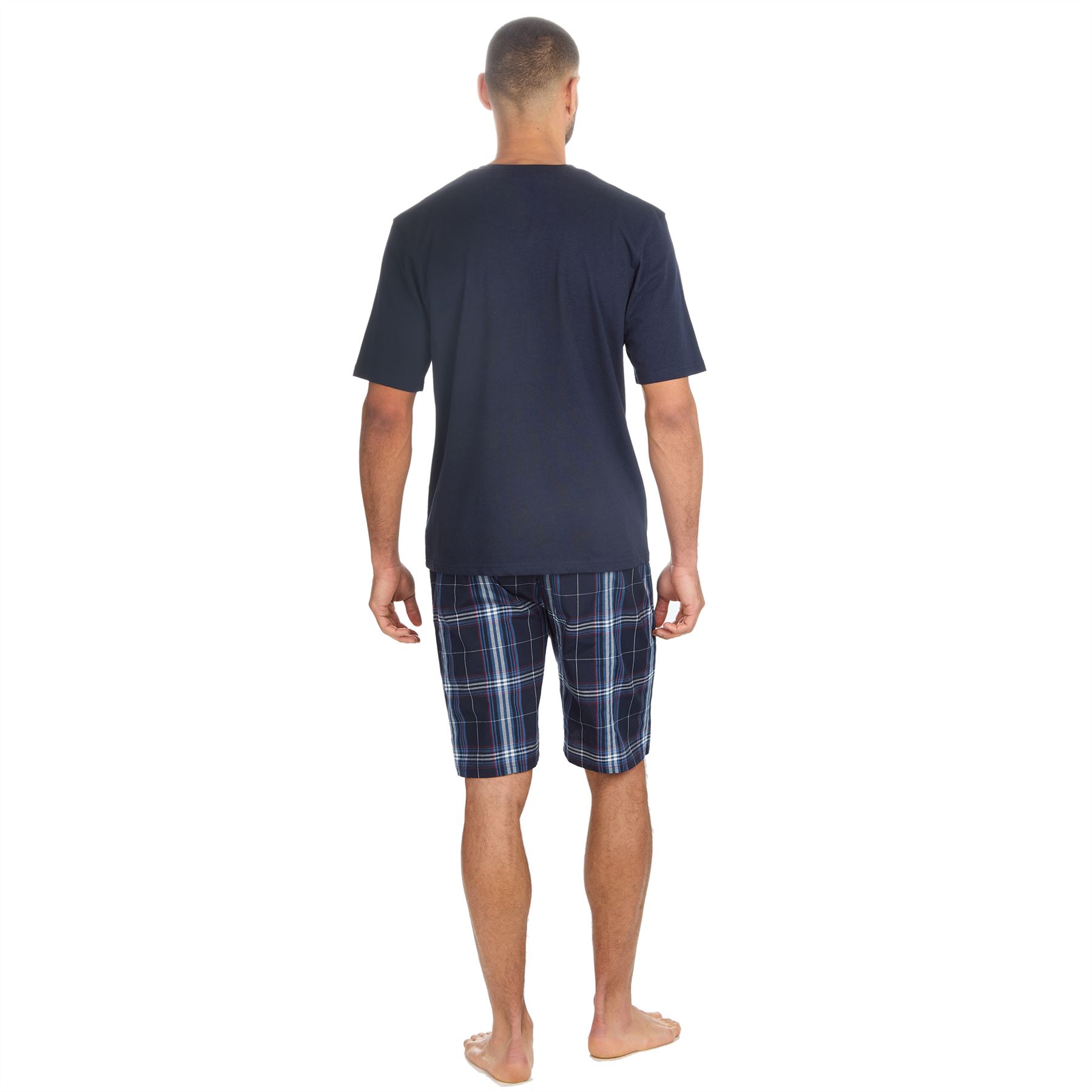 Mens Short Pyjamas Jersey Cotton Short Sleeve Pyjama Set Loose Nightwear PJs - Picture 34 of 46