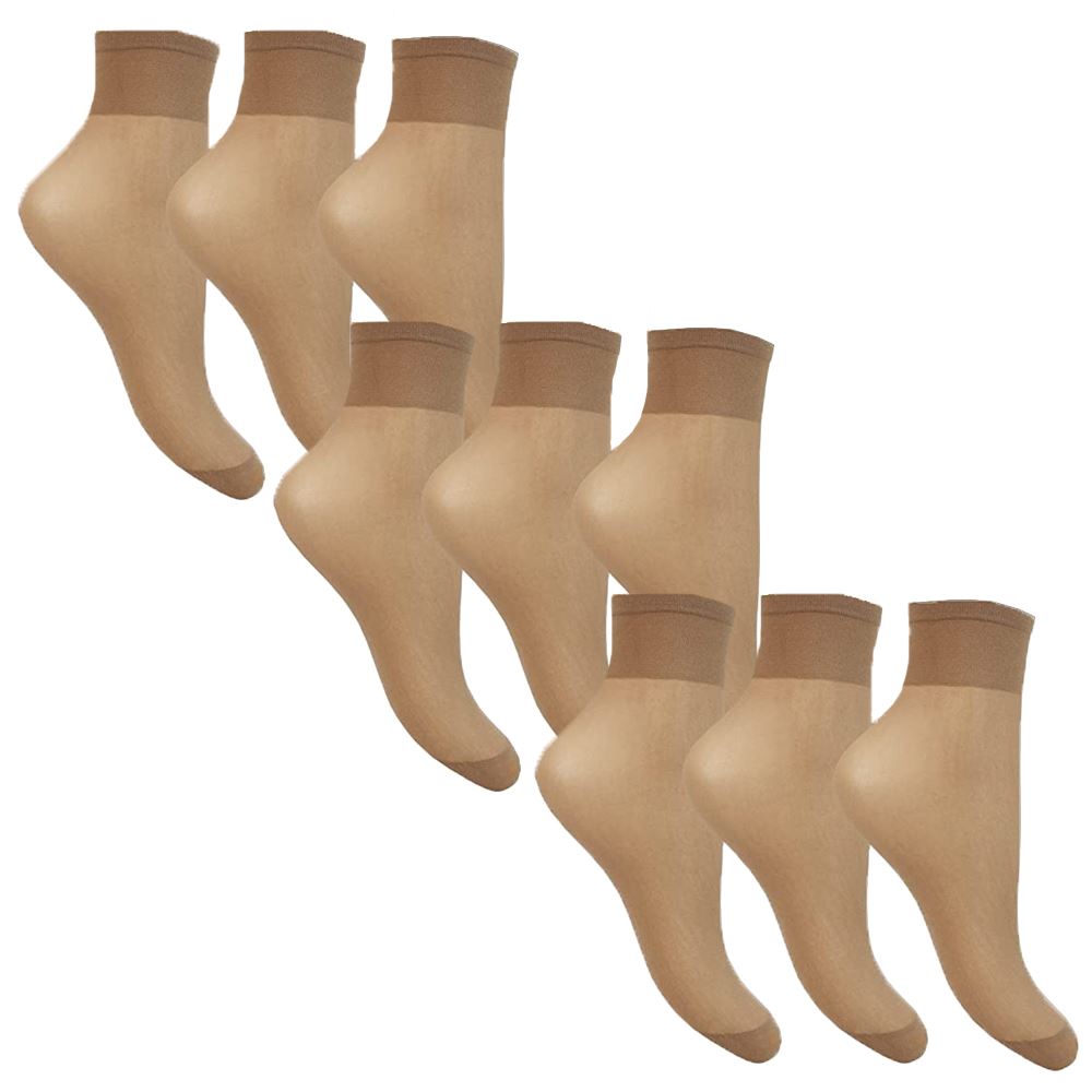 Joanna Gray Comfort Top Anklets 15 Denier Sheer Ankle Pop Sock Hosiery (9 PAIRS) - Picture 3 of 18