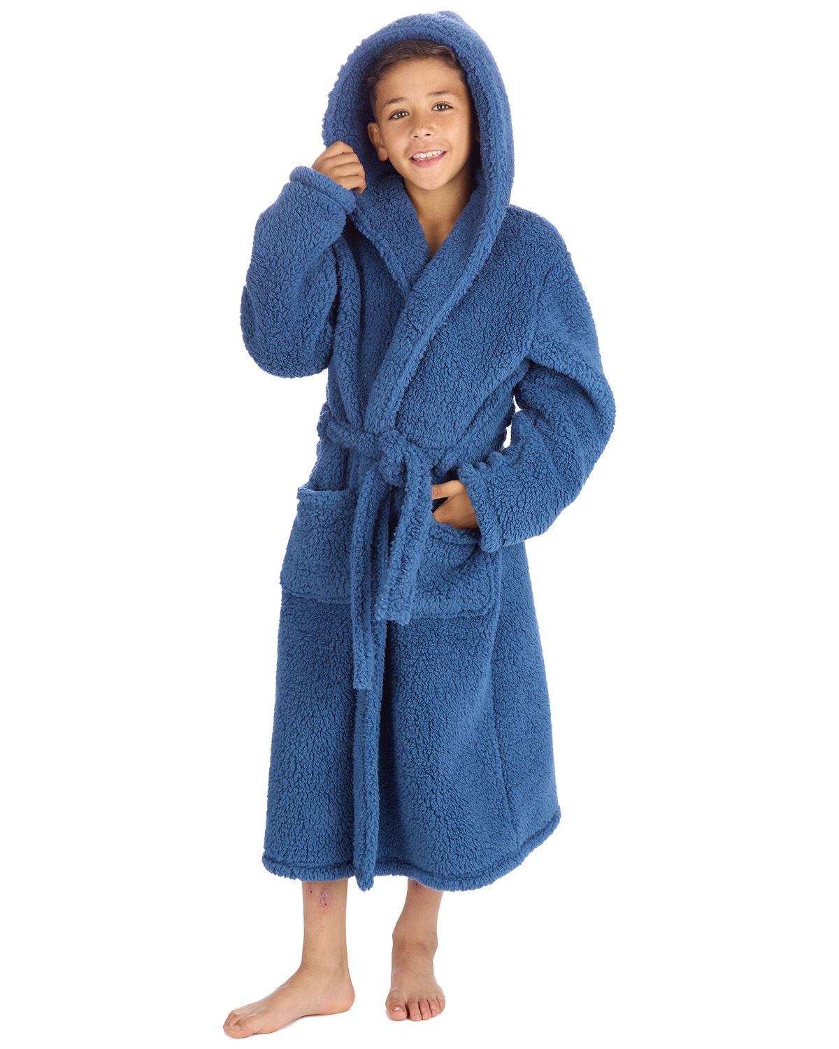 Accappatoio Borg per bambini Cargo Bay con cappuccio accappatoi accoglienti - Foto 8 di 17