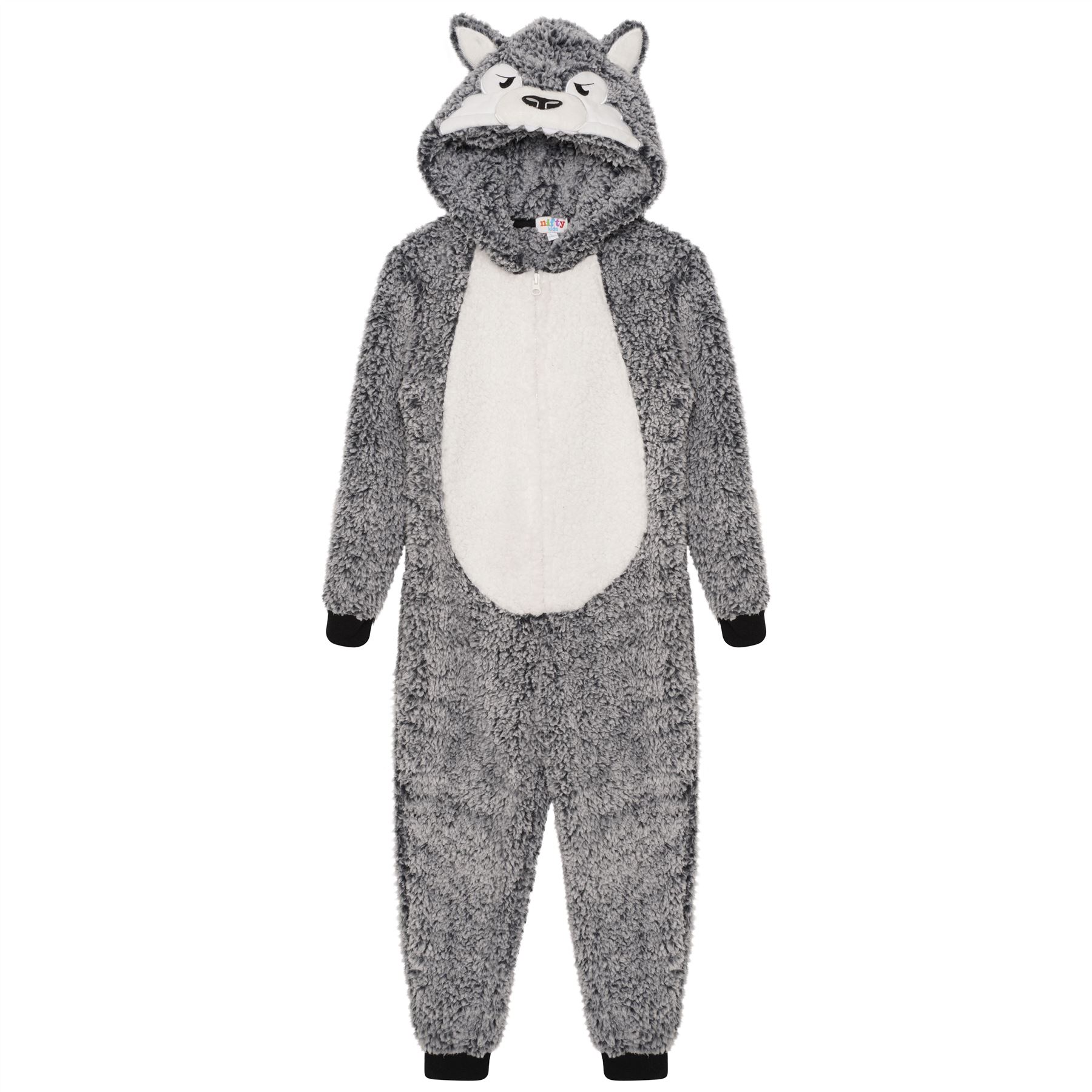 Kids Novelty Animal 1Onezie Soft Coral Fleece 3D All in One Sleepsuit with Hood - Picture 82 of 88