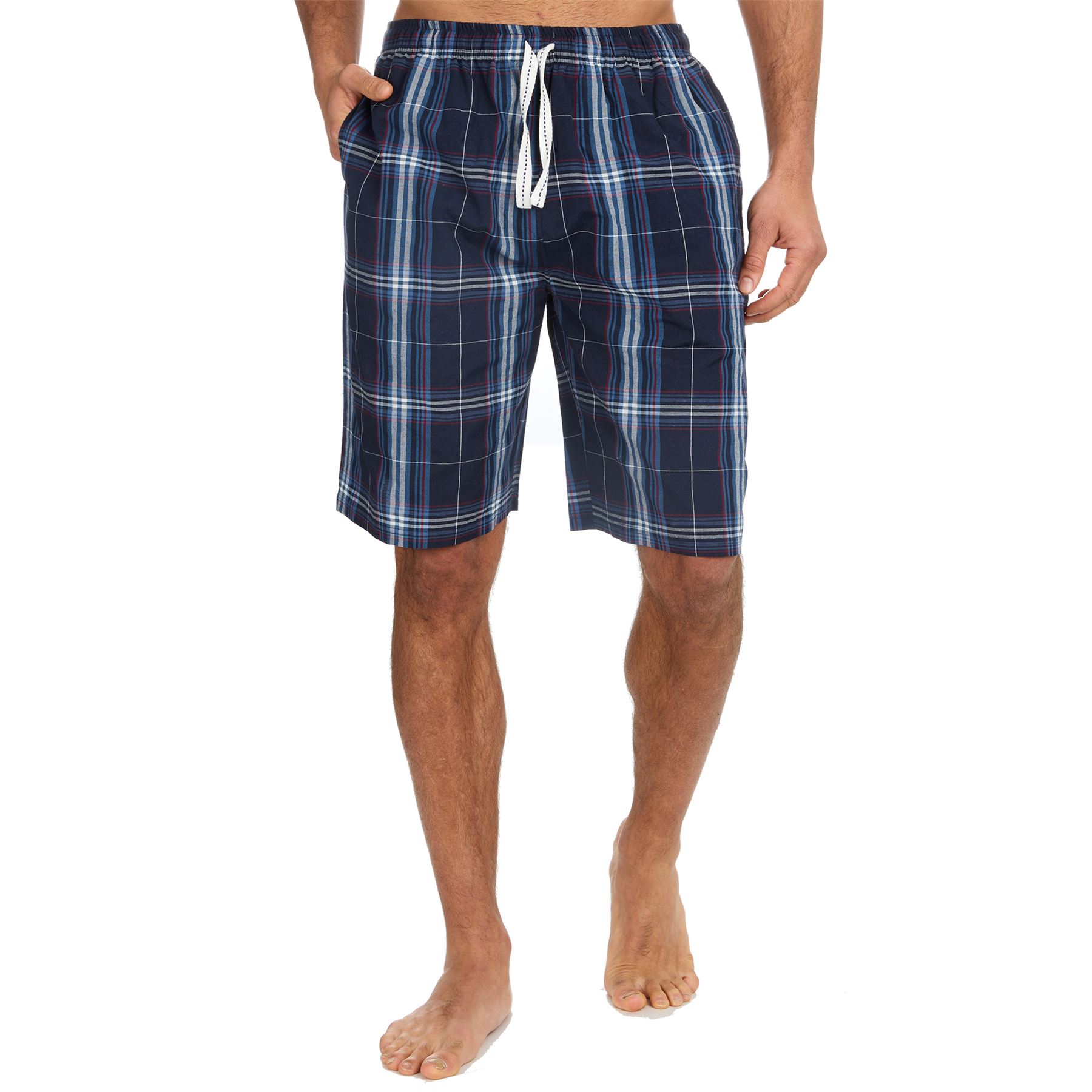 Mens Pyjama Shorts Woven Check Short Pyjamas Bottoms Pants Nightwear - Picture 15 of 35