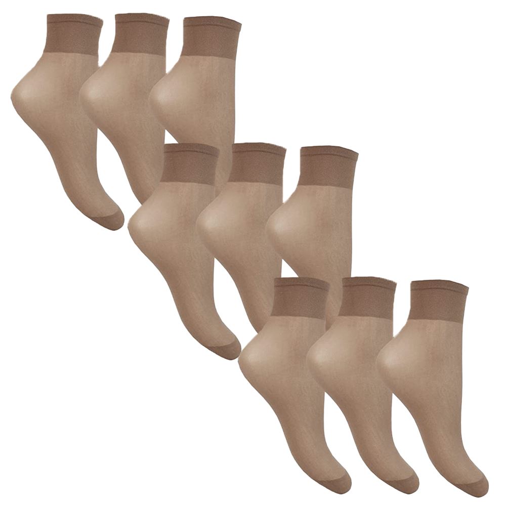 Joanna Gray Comfort Top Anklets 15 Denier Sheer Ankle Pop Sock Hosiery (9 PAIRS) - Picture 13 of 18