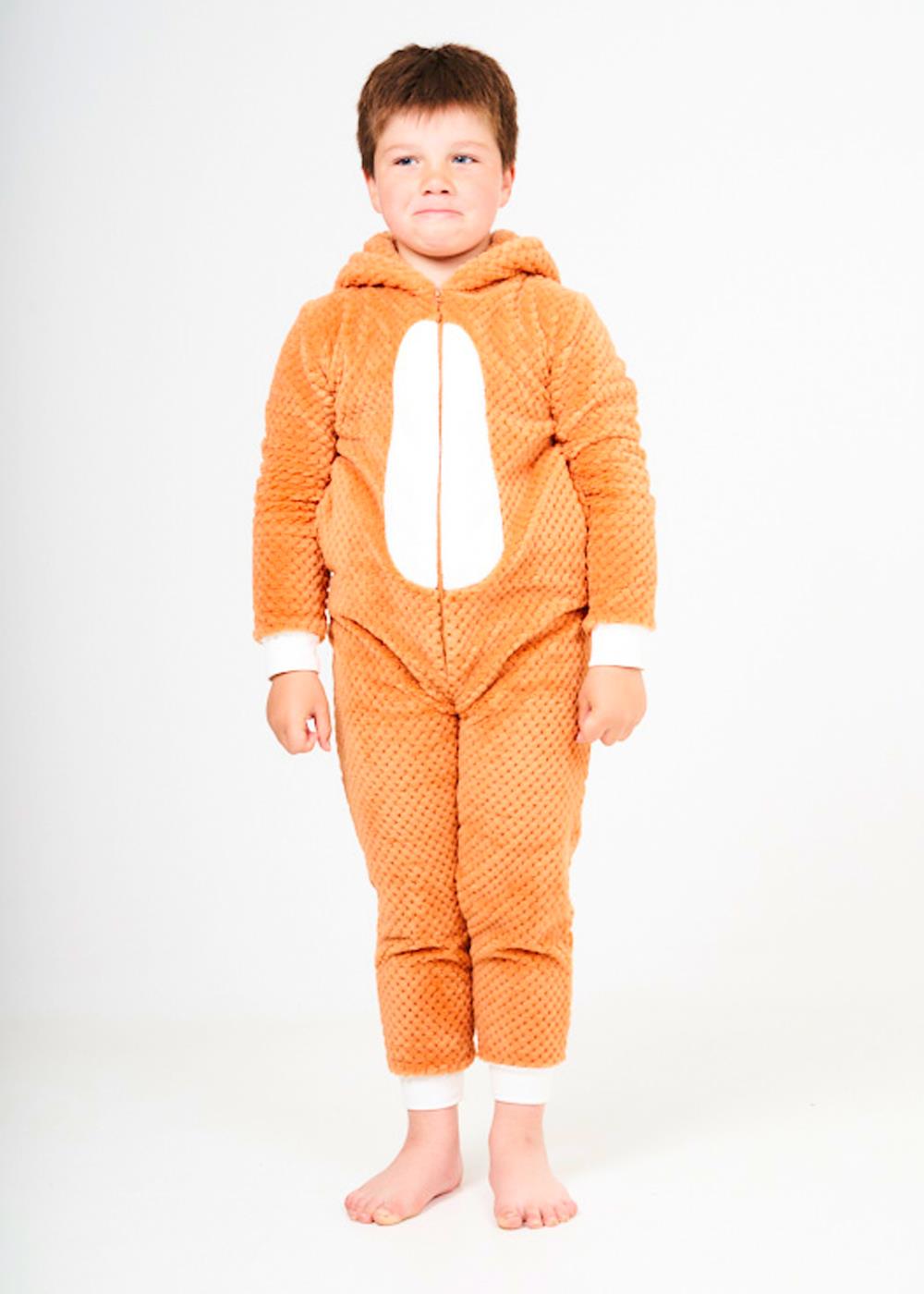 Kids Novelty Animal 1Onezie Soft Coral Fleece 3D All in One Sleepsuit with Hood - Picture 24 of 88