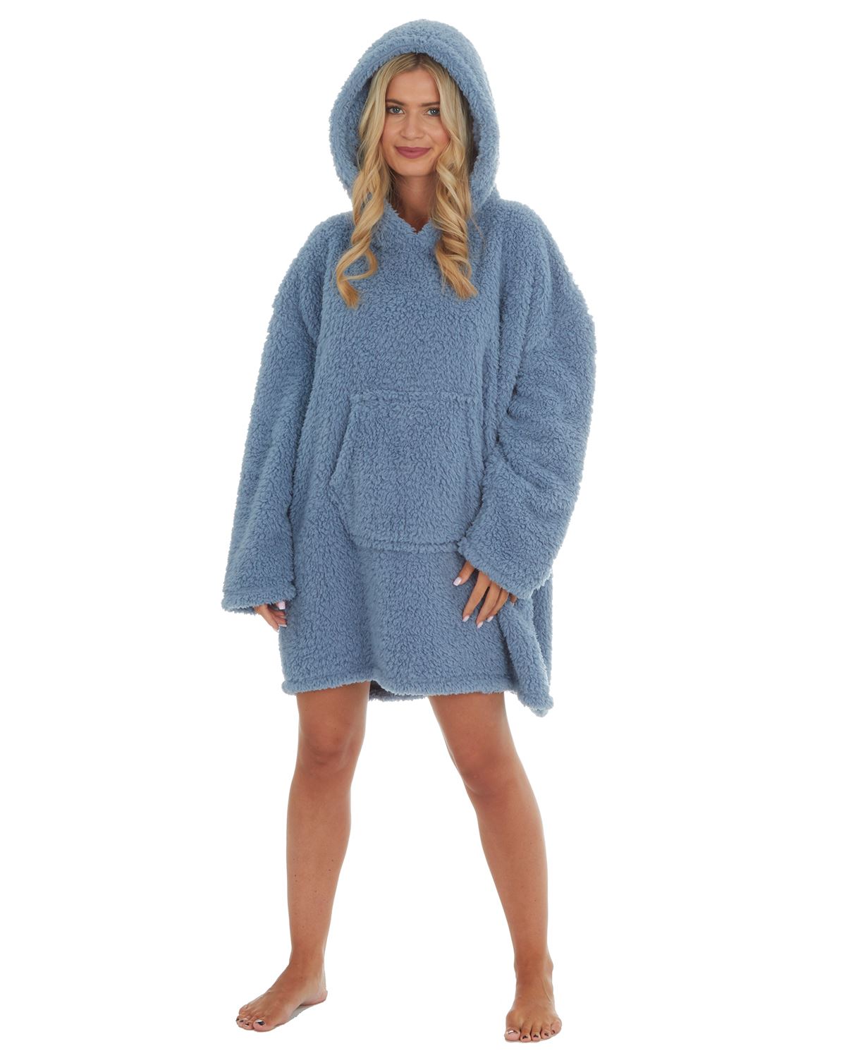 Felpa Con Cappuccio Extra Lunga Oversize Unisex – Coperta Indossabile In Pile, Morbida, Taglia Unica 140 Cm, Per Uomo, Donna E Ragazzi - 2