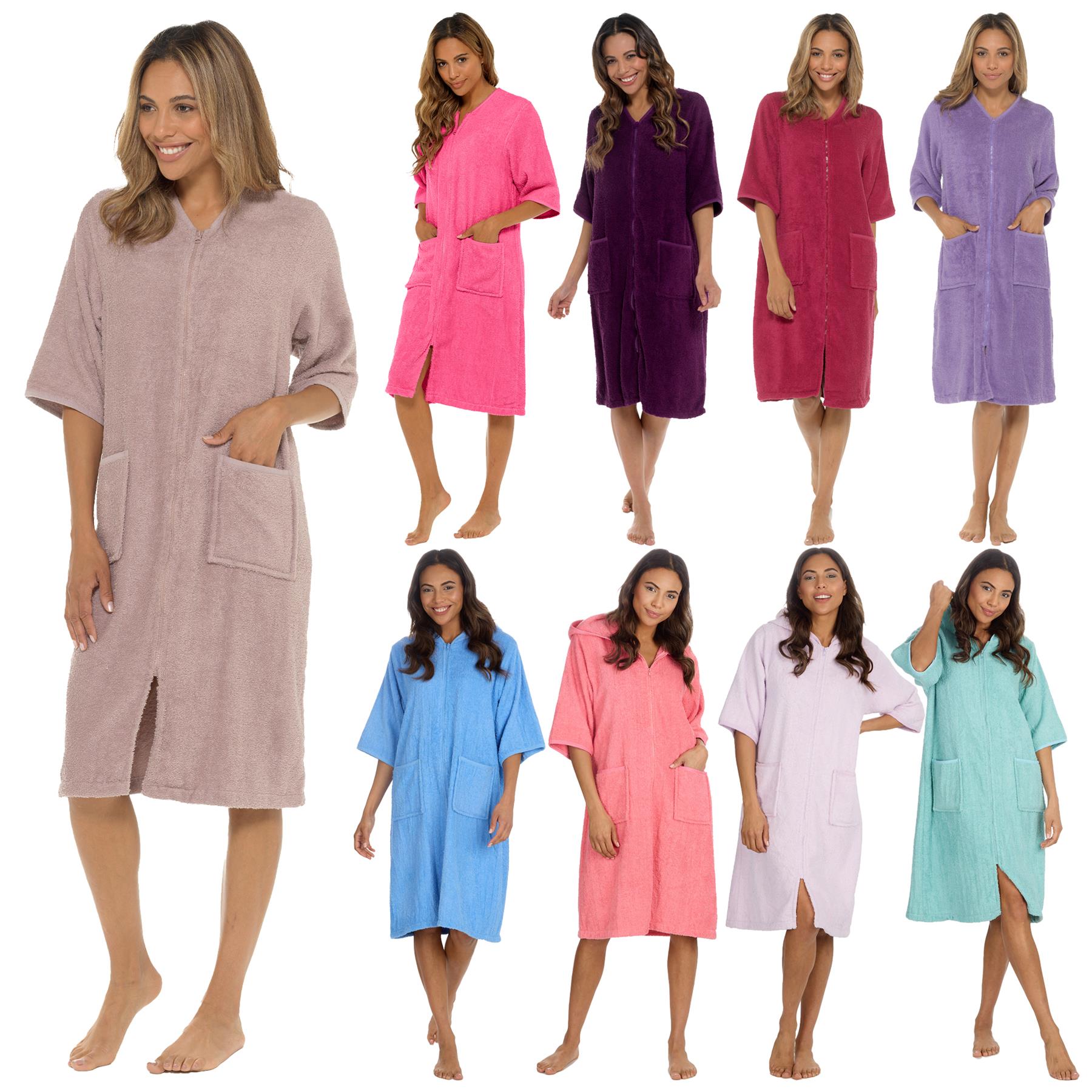 Undercover Towelling Dressing Gown 100% Cotton Zip Up Terry Toweling  Bathrobe | eBay Australia