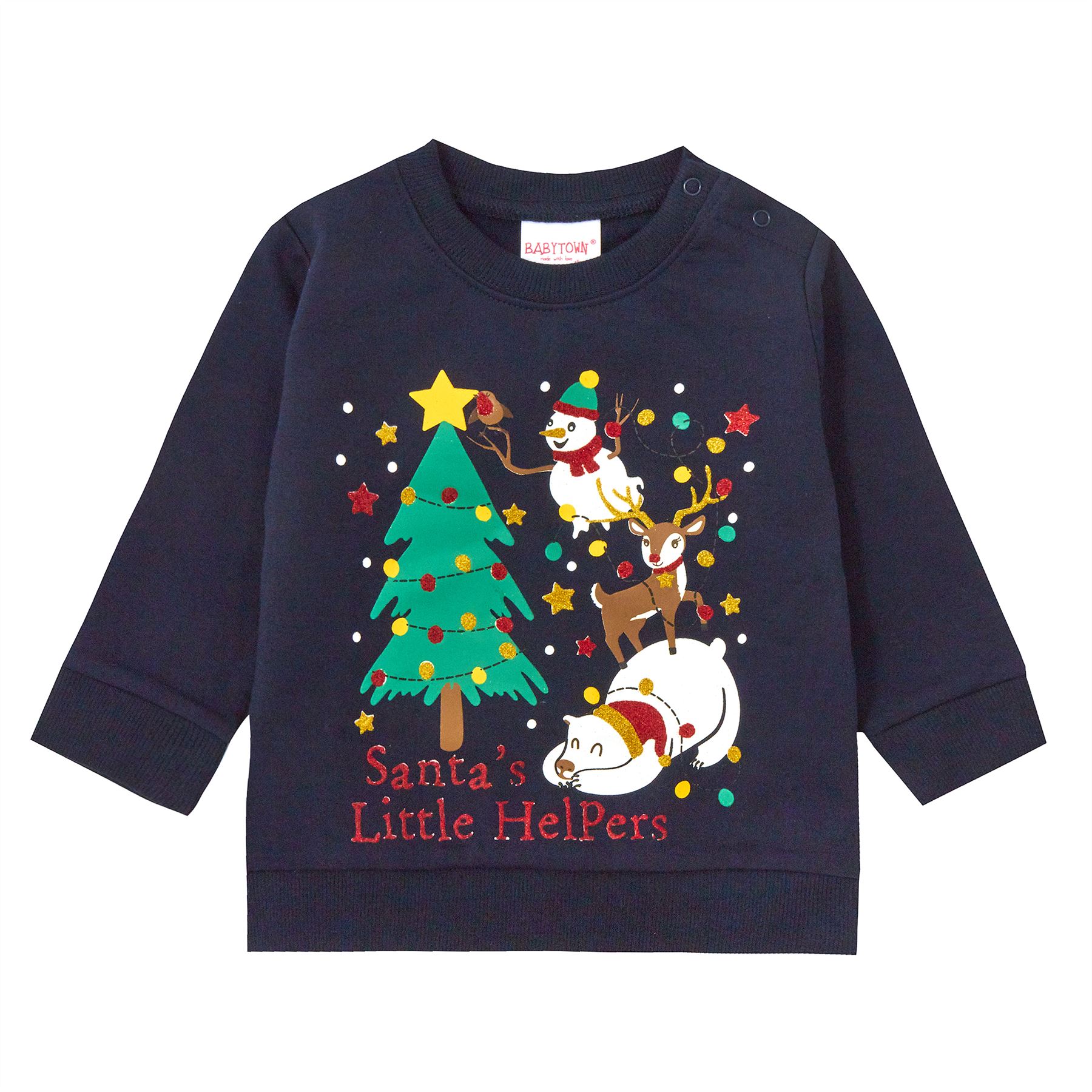 Kids Christmas Jumpers Babies Boys Girls Festive Jumpers Xmas Sweatshirts - Picture 10 of 39