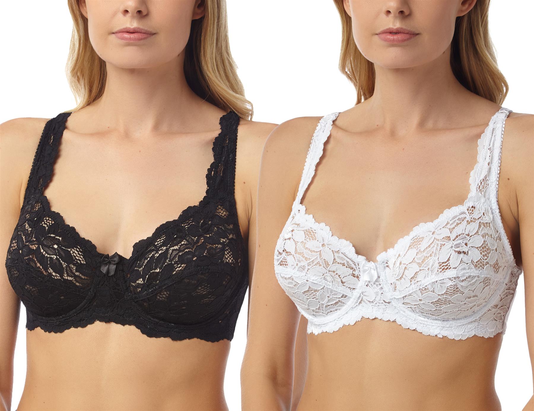 Marlon Lace Bra Full Cup Underwired Non Padded Bras Underwear (1 or 2 PACK) - Picture 10 of 10
