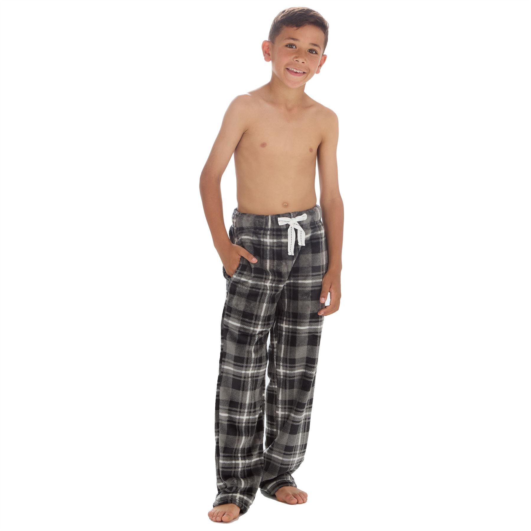 Boys Fleece Lounge Pants Kids Soft Handle Loose Leg Pyjama Bottoms PJs Nightwear - Picture 11 of 18