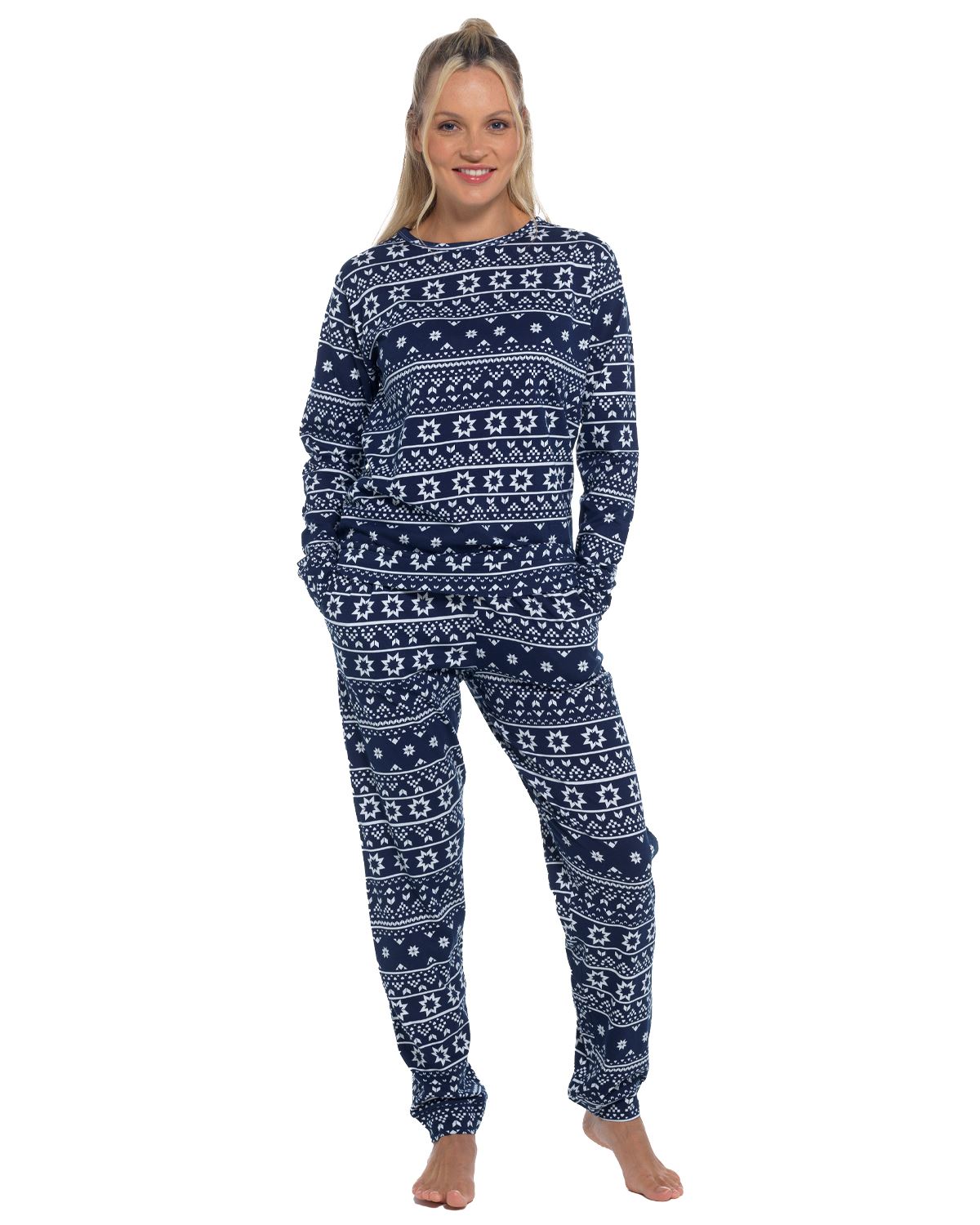 Long Jersey Pyjamas Ladies Soft Cotton Animal Print Pyjama Set Nightwear - Picture 24 of 35