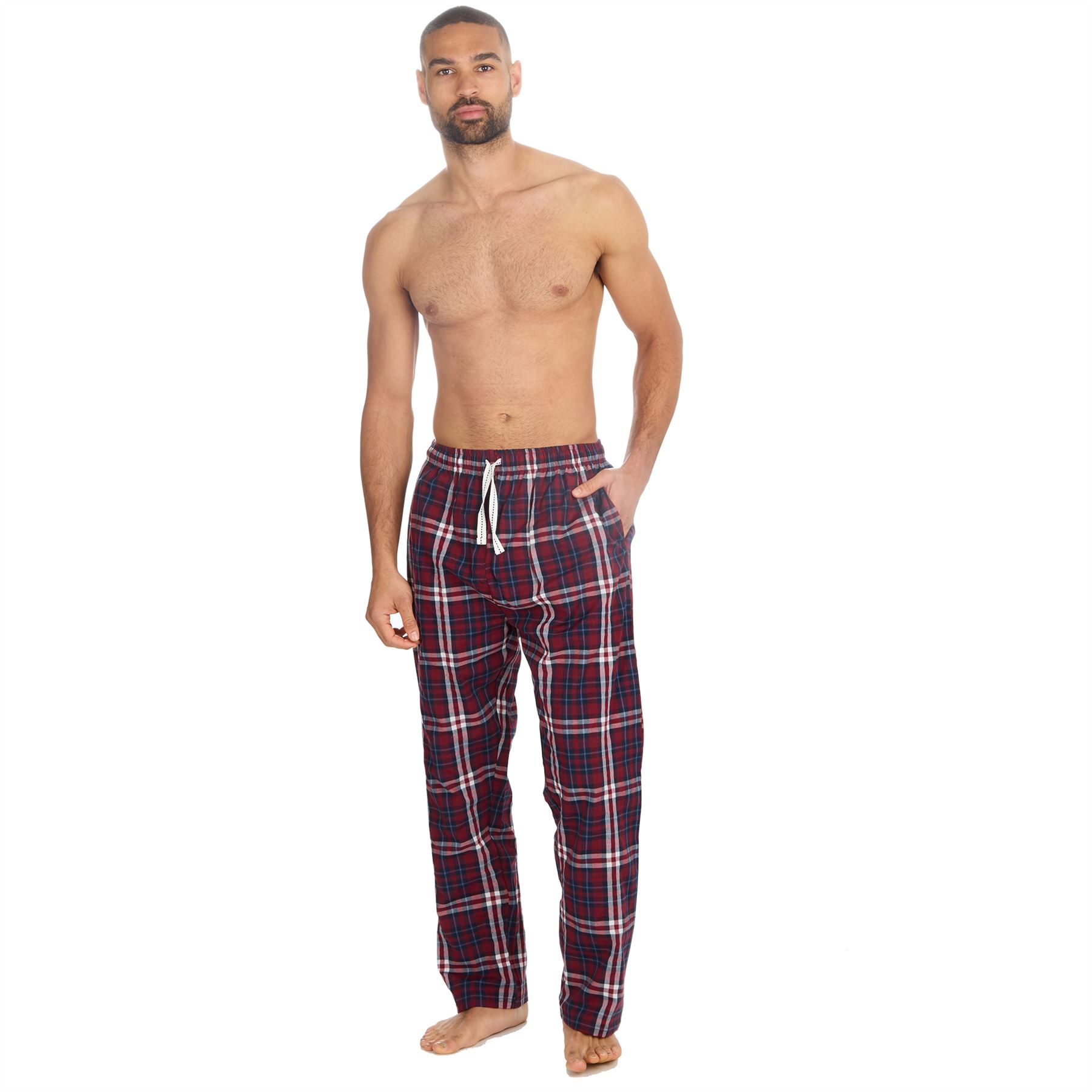 Woven Lounge Pants Mens Lightweight Woven Pyjama Bottoms PJs Nightwear - Picture 6 of 39