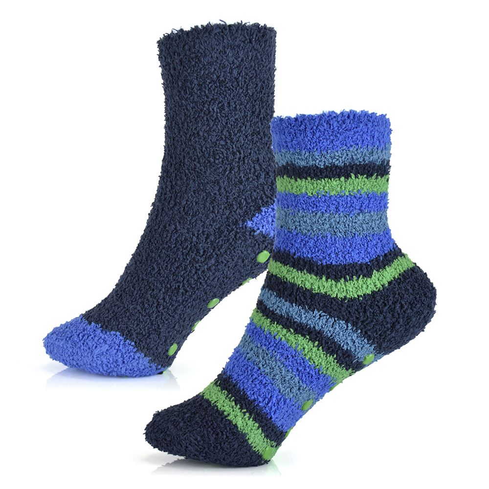 Babies Kids Fluffy Socks Cosy Warm Fuzzy Slipper Bed Sock with Grips (4 Pairs) - Picture 20 of 74