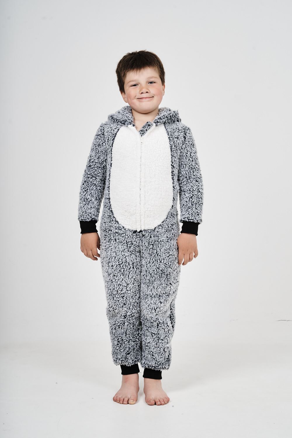 Kids Novelty Animal 1Onezie Soft Coral Fleece 3D All in One Sleepsuit with Hood - Picture 79 of 88