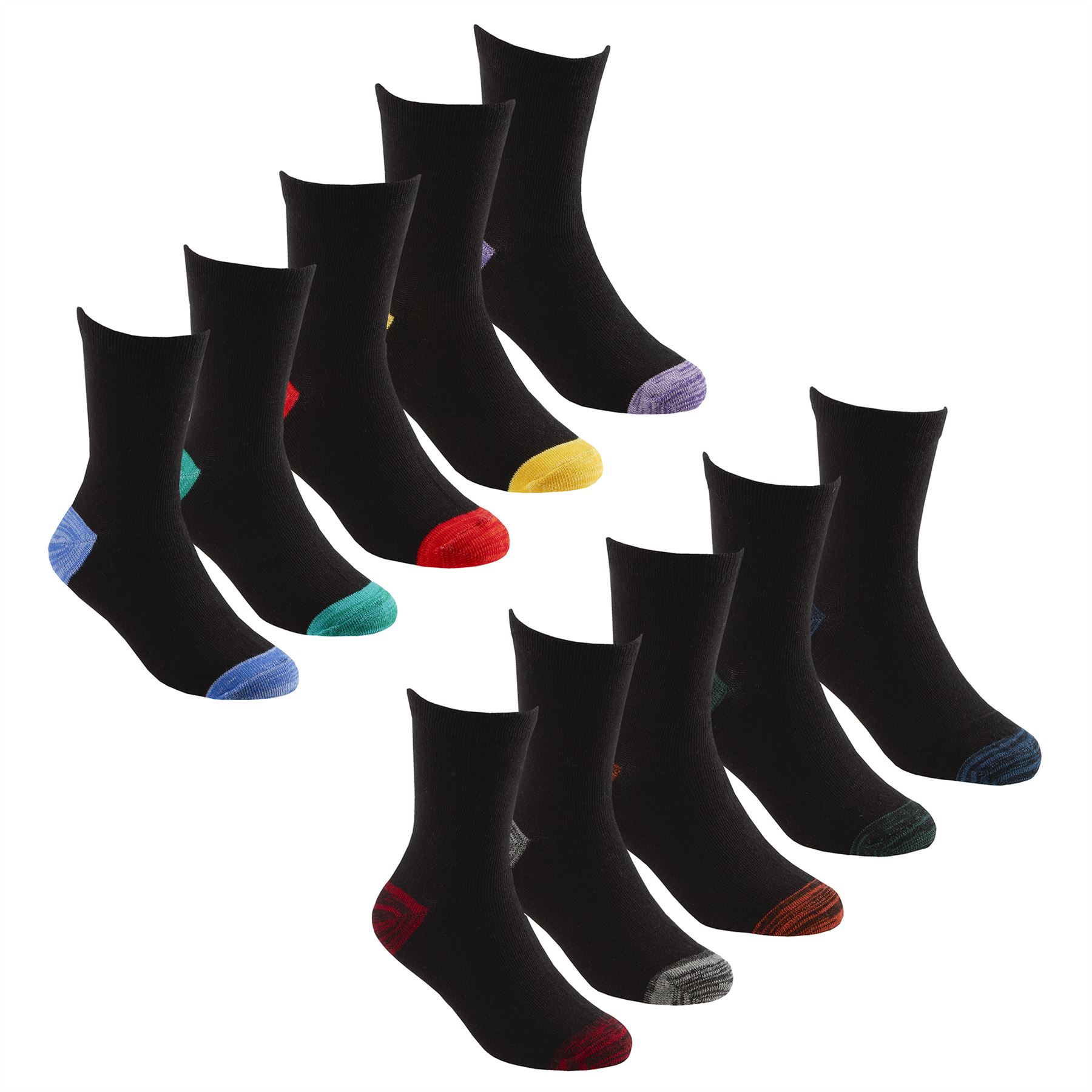 Kids Cotton Rich Socks Boys Girls Black Marl Crew Everyday Sock (5 or 10 Pairs) - Picture 6 of 13