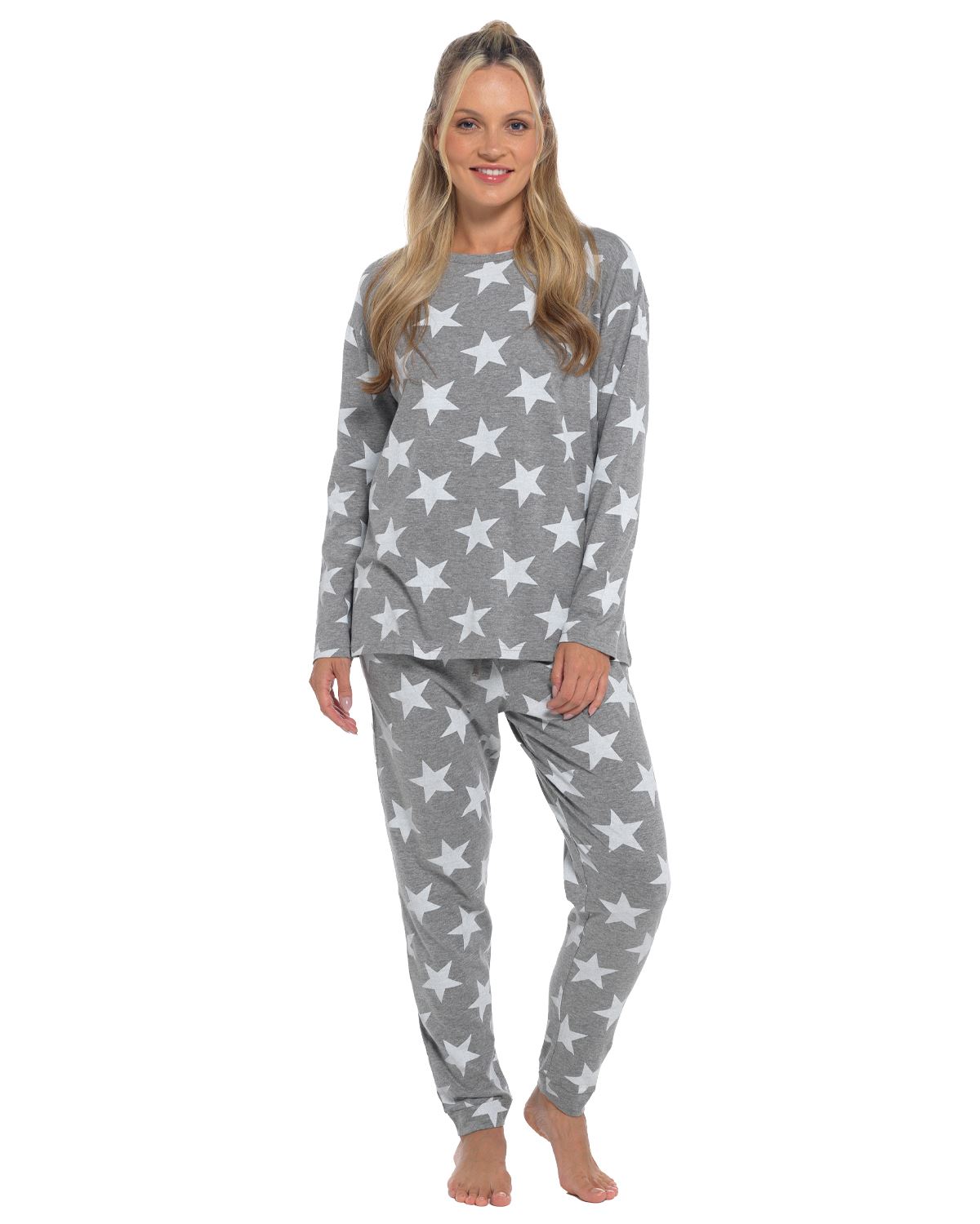 Long Jersey Pyjamas Ladies Soft Cotton Animal Print Pyjama Set Nightwear - Picture 14 of 35
