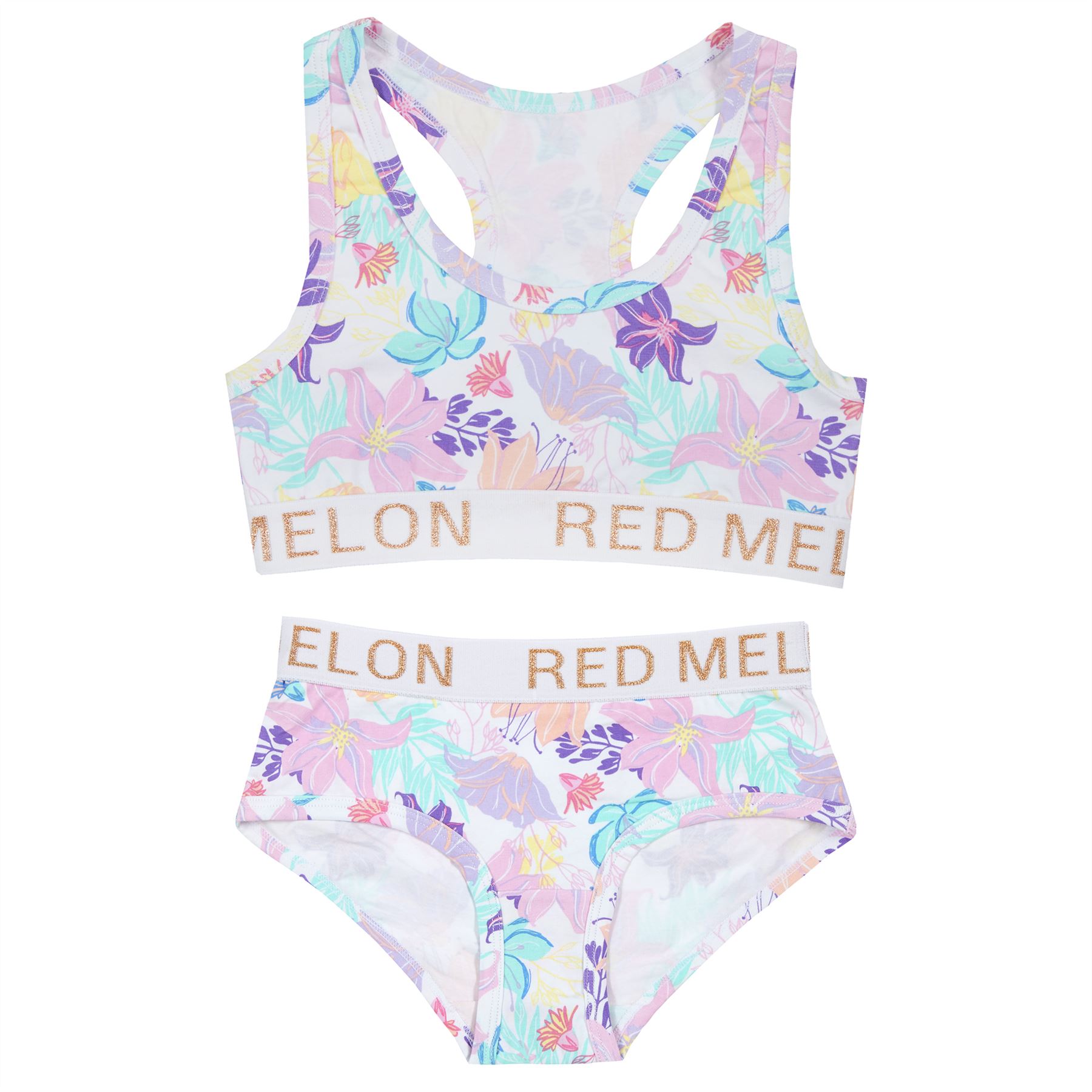 Crop Top Set Girls Underwear Racerback Crop Top Knickers Brief Starter Bra - Picture 11 of 28