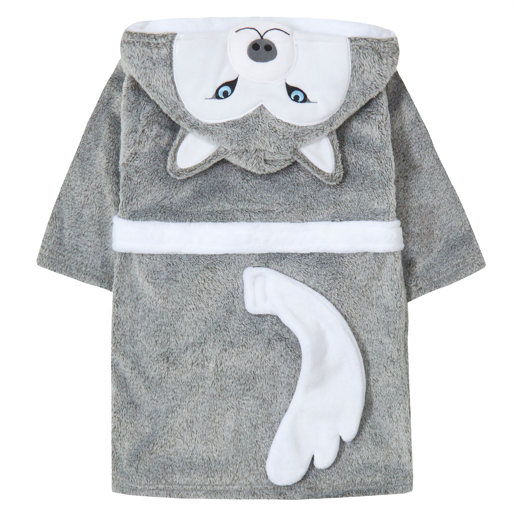 Kids Dressing Gown Boys Kids Fleece Novelty Soft Hooded Character Winter Robe - Picture 23 of 51