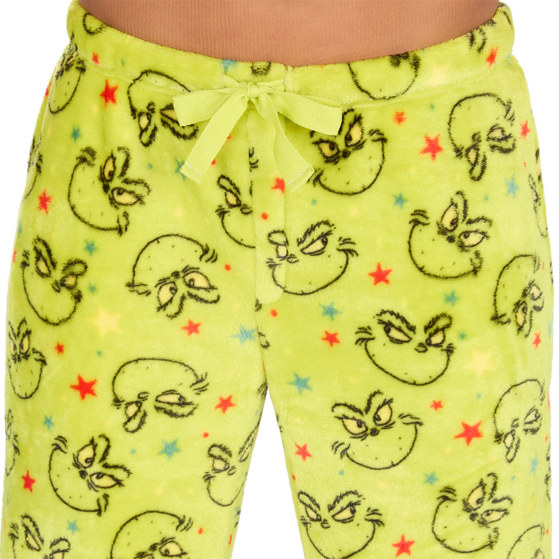 Grinch Fleece Schlafanzug passend Familie Weihnachten Unisex Erwachsene Kinder Pyjama Set - Bild 17 von 22
