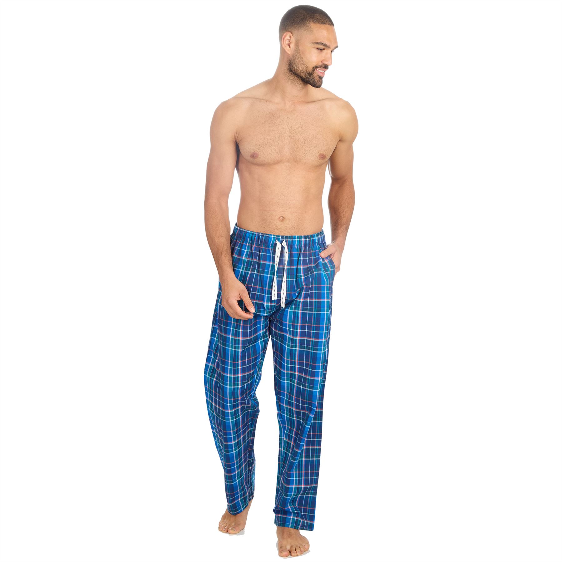 Woven Lounge Pants Mens Lightweight Woven Pyjama Bottoms PJs Nightwear - Picture 21 of 39