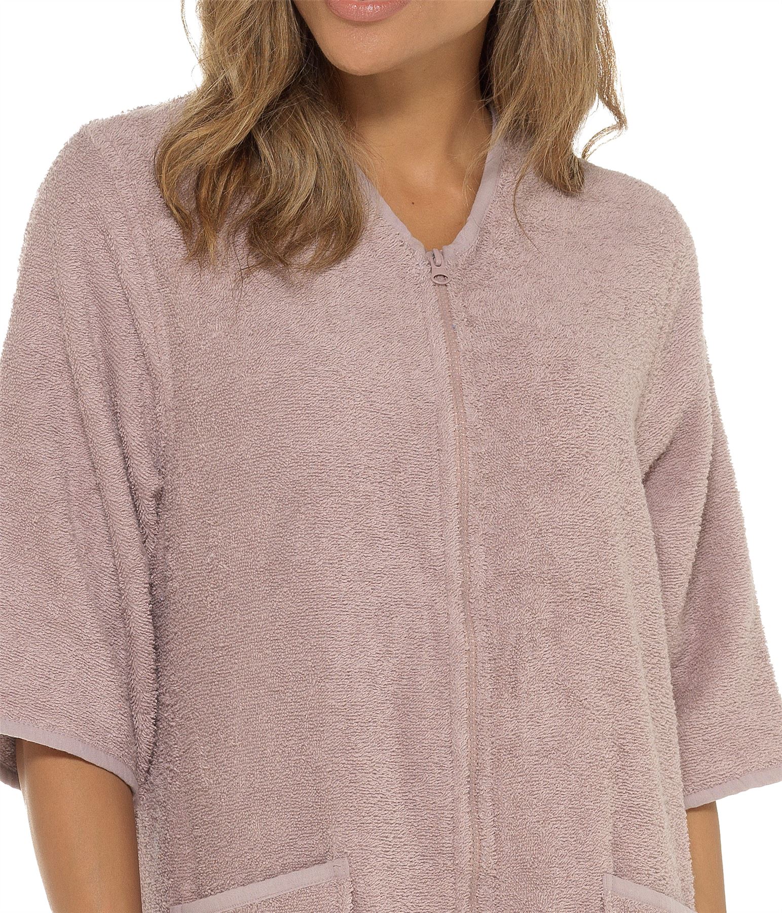 Undercover Towelling Dressing Gown 100 Cotton Zip Up Terry Toweling