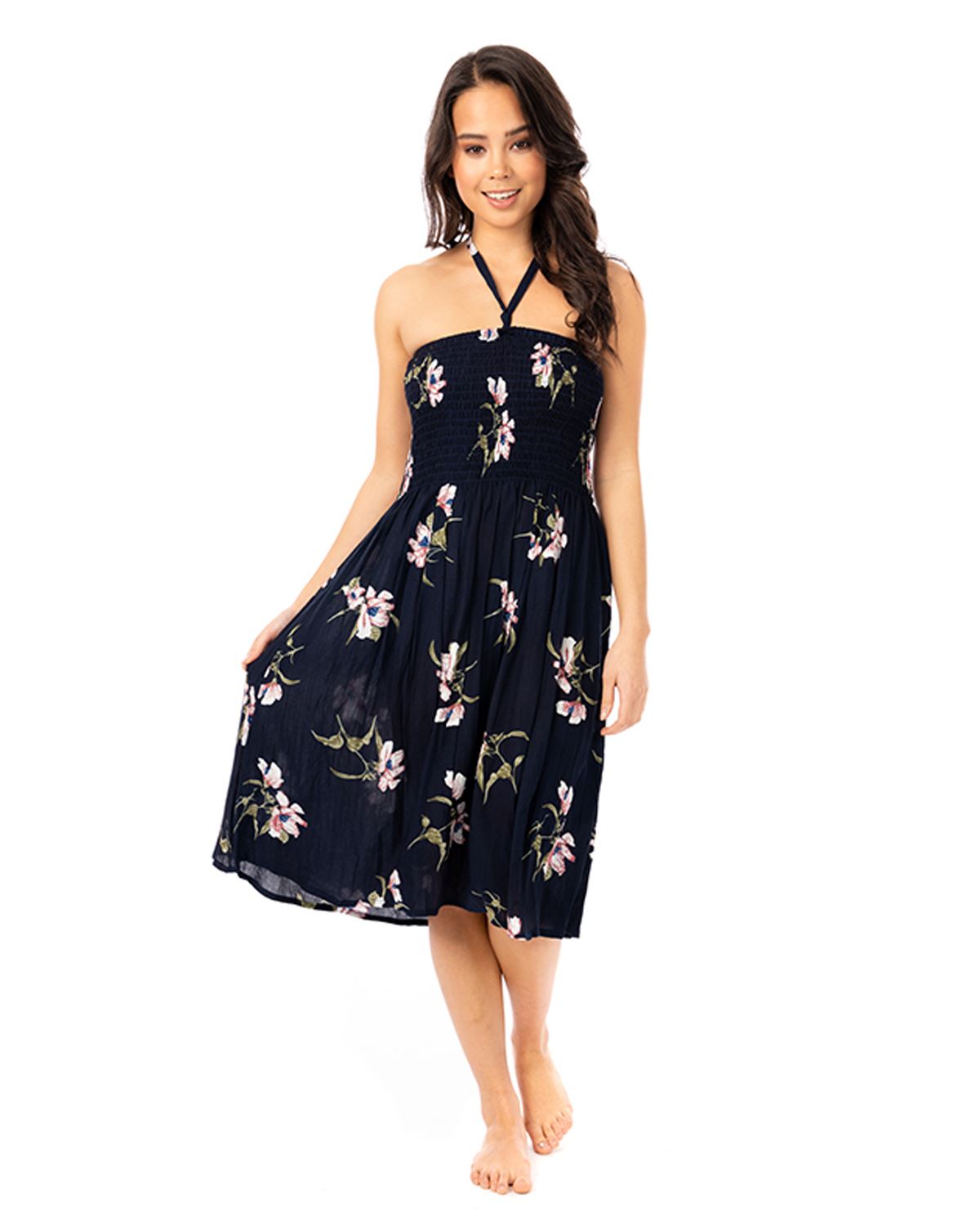 Ladies Pistachio Viscose 3 Way Halter/Bandeau/Maxi Skirt Summer Dress