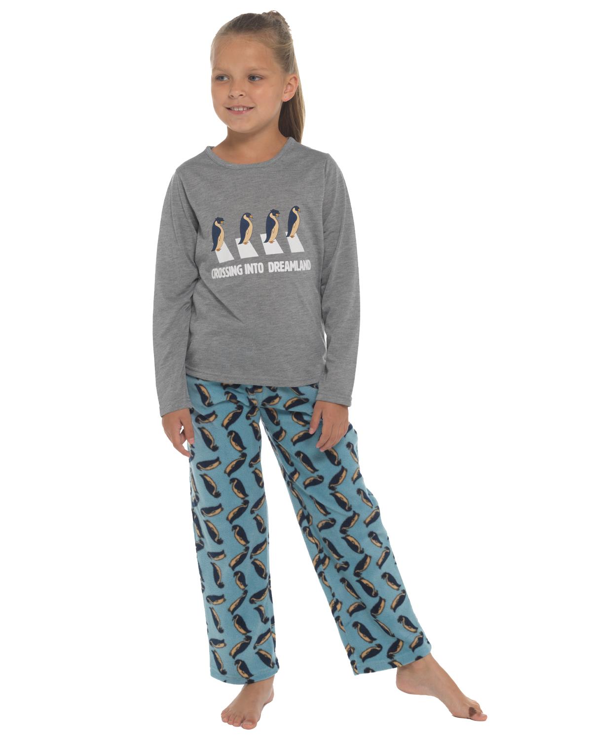 Jersey & Fleece Schlafanzug Schlummerhütte Mädchen Langarm Neuheit Tier Pyjama Set - Bild 7 von 9