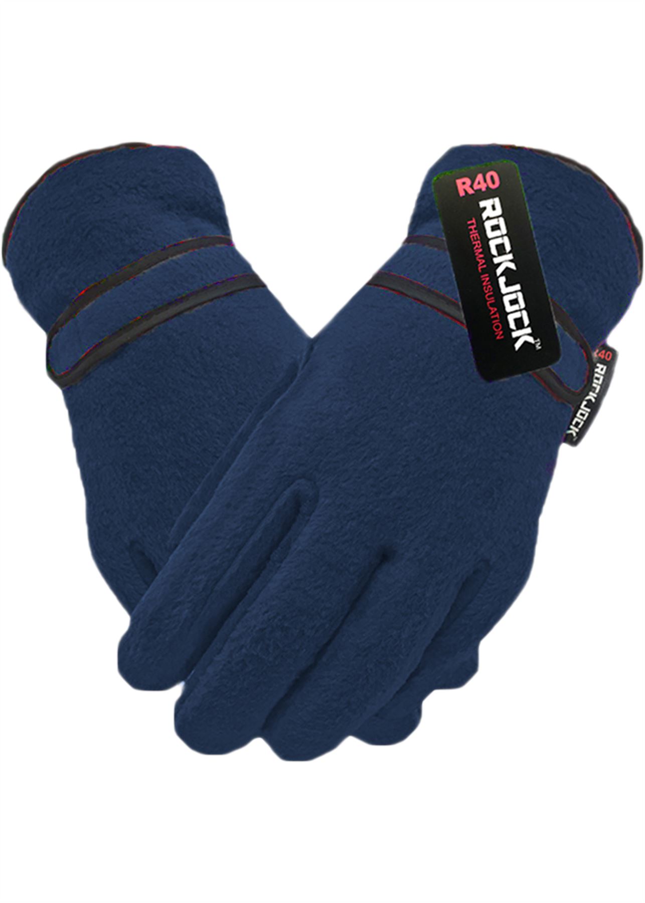 Rock Jock Kids Boys Girls Fleece R40 Fully Thermal Insulated Winter Gloves - Picture 2 of 7