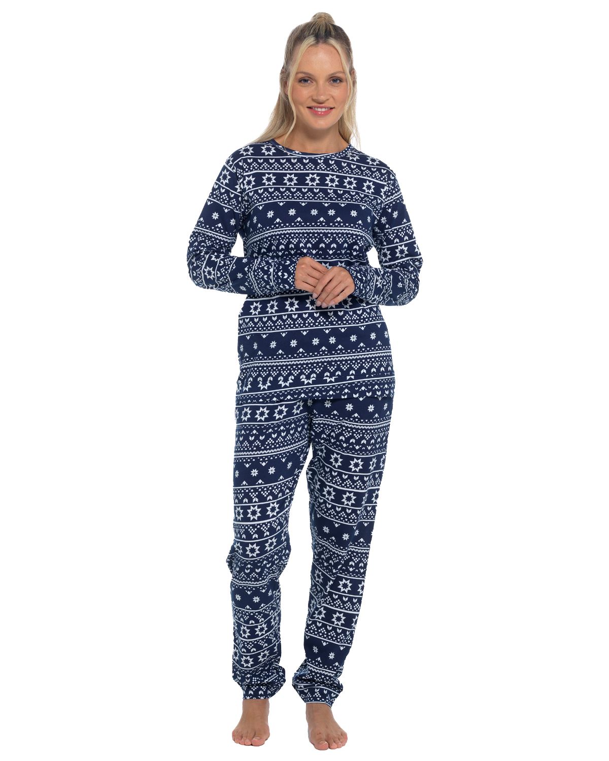 Long Jersey Pyjamas Ladies Soft Cotton Animal Print Pyjama Set Nightwear - Picture 23 of 35