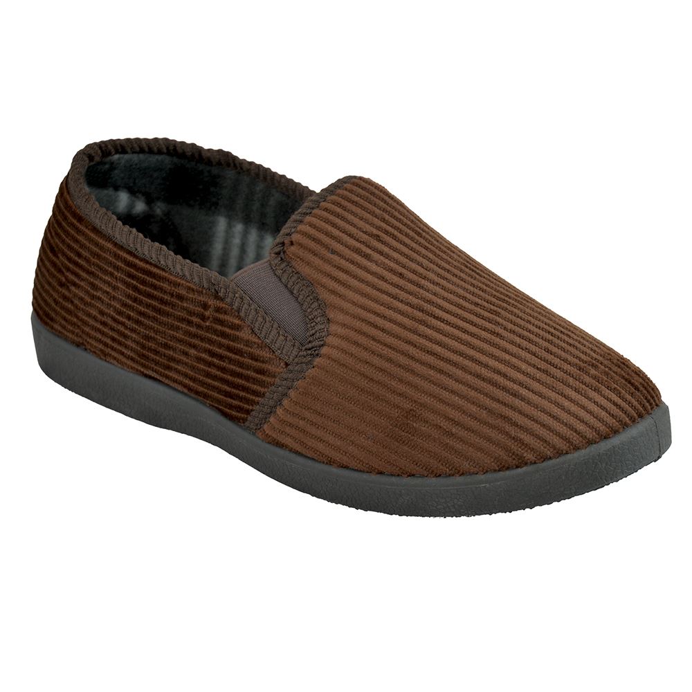 Full Closed Back Slippers Mens Loafer Style Cleated Sole House Slipper - Picture 2 of 5