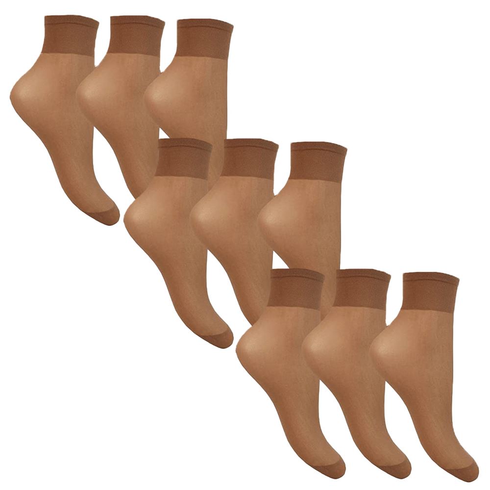 Joanna Gray Comfort Top Anklets 15 Denier Sheer Ankle Pop Sock Hosiery (9 PAIRS) - Picture 9 of 18