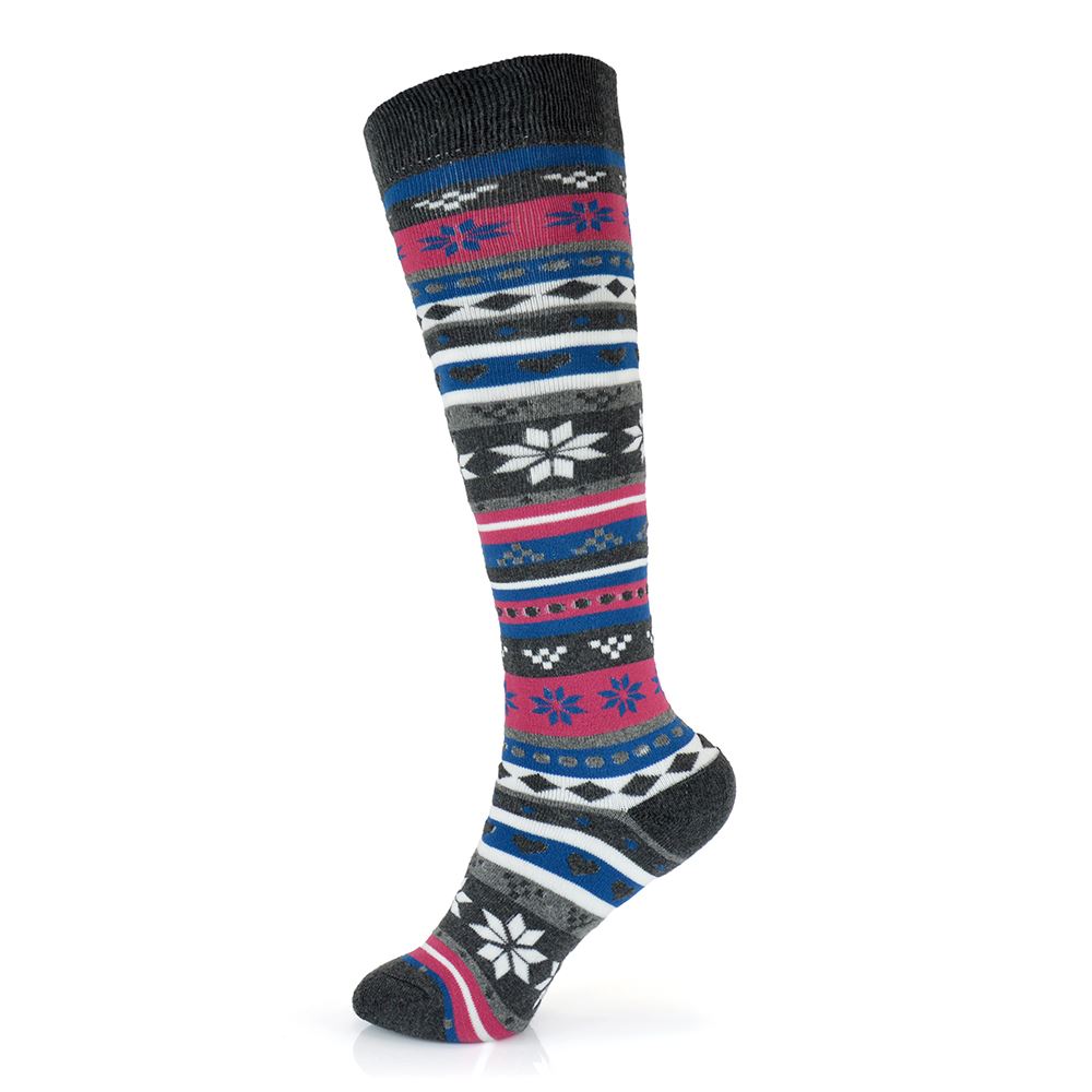 Knee High Socks Fairisle Design Cotton Rich Long Wellie Sock (2 or