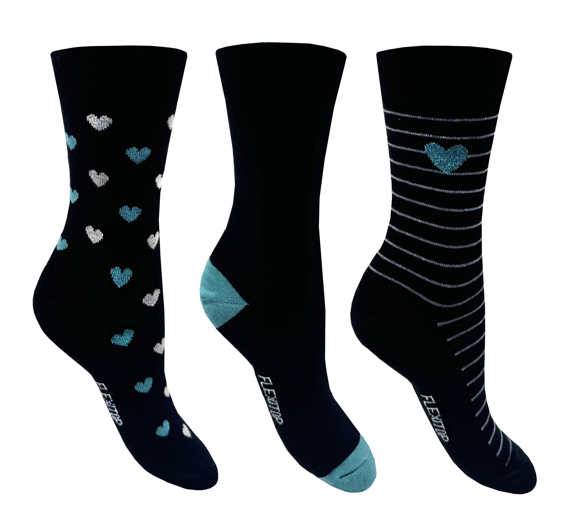 Flexitop Ladies Socks 3 Pairs U.K. Size 4-7 - Picture 25 of 28
