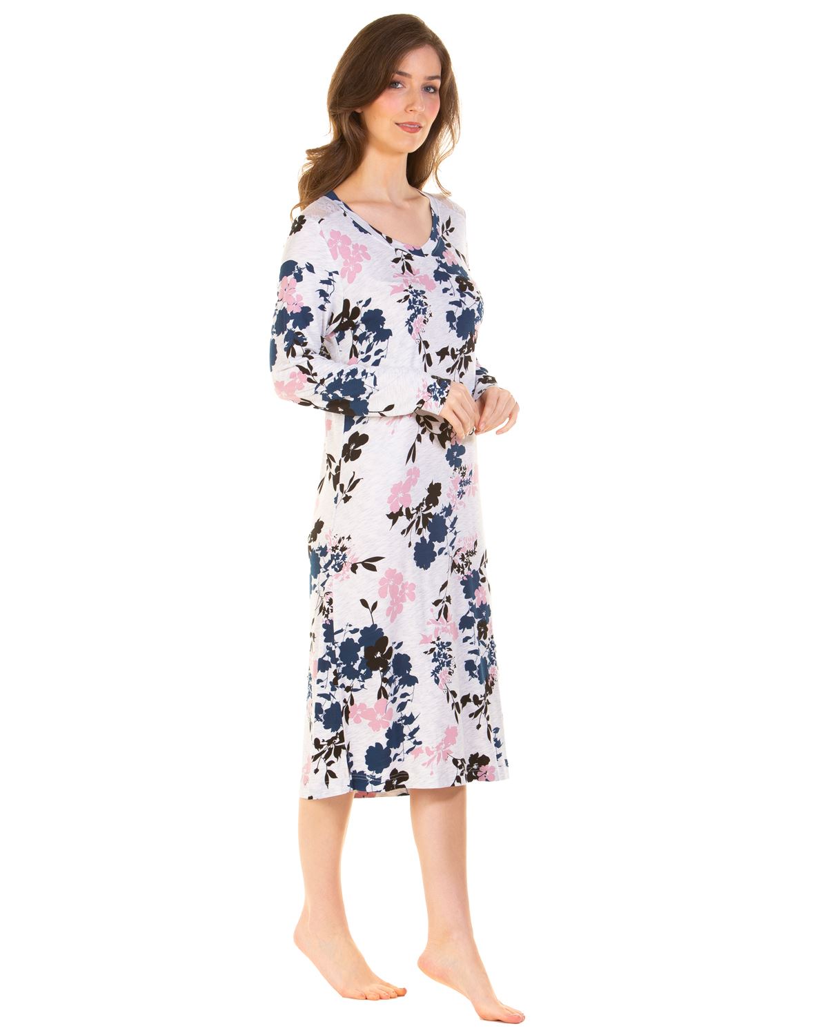 La Marquise Bamboo Lace Nightie Hypoallergenic Breathable Long Sleeve Nightdress - Picture 4 of 9